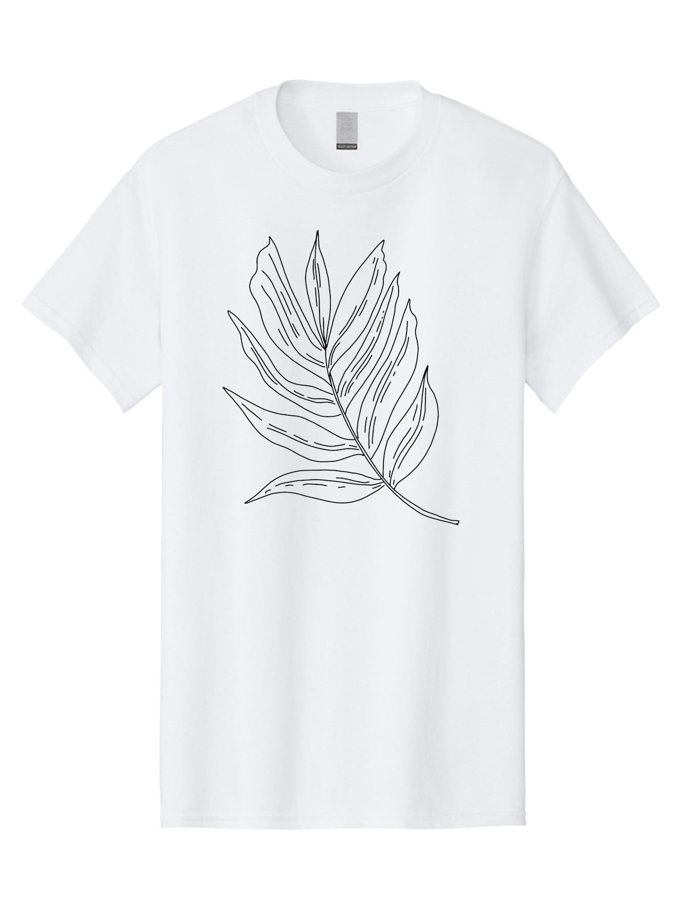 Leaf-Illustration Men'S Graphic Tee, 100% Cotton, Comfortable Casual Summer Wear, Machine Washable, Simple Leaf Illustration, Black Outline, Minimalist Design, Botanical Art, Hand-Drawn Leaf, Natural Elements, Foliage Graphic, - Aaa446 29