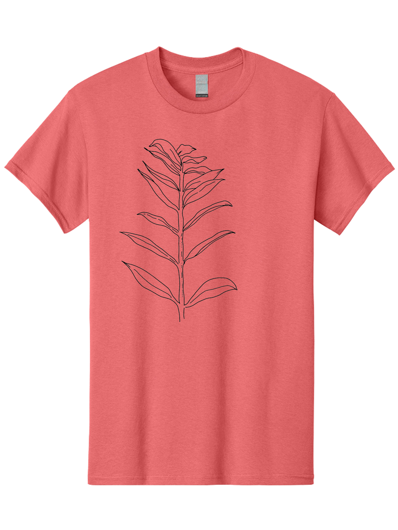 Leaf Men'S Graphic Tee, 100% Cotton, Comfortable Casual Summer Wear, Machine Washable, Hand-Drawn Leaf, Simple Illustration, Black Outline, Leafy Branch, Minimalist Design, Botanical Art - Aaa449 5