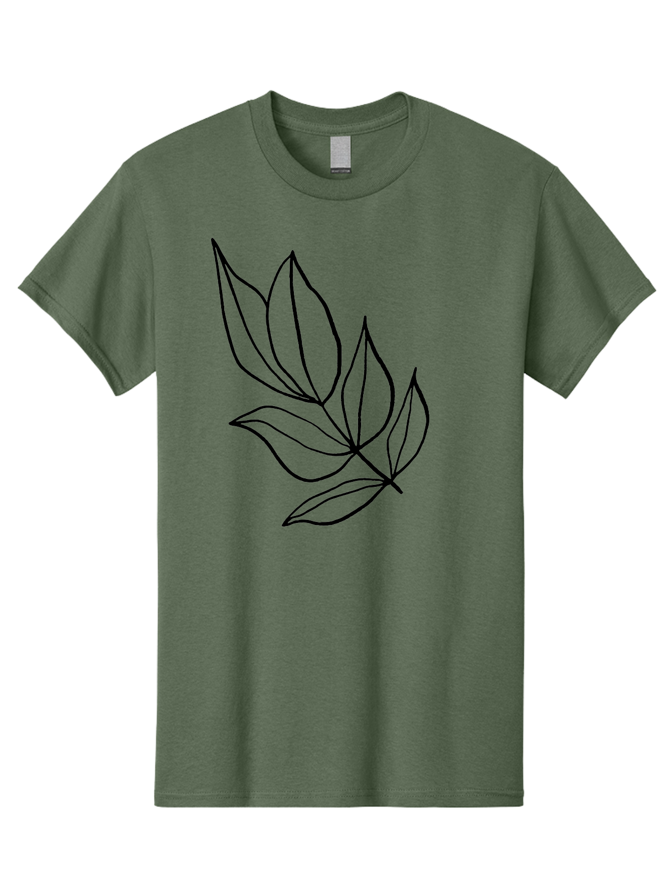 Leaves-1 Men'S Graphic Tee, 100% Cotton, Comfortable Casual Summer Wear, Machine Washable, Simple Line Art, Minimalist Design, Botanical Illustration, Leafy Greens, Nature-Inspired Graphics, Elegant Simplicity, Vector Art, Black Lines - Aaa450 15