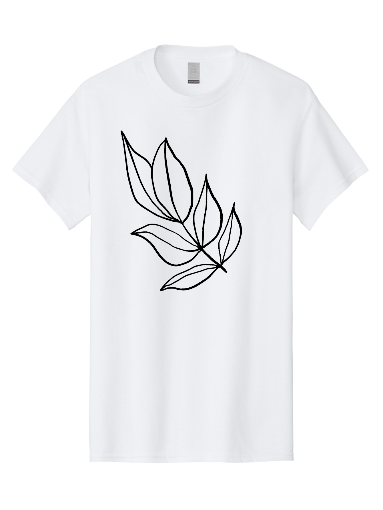 Leaves-1 Men'S Graphic Tee, 100% Cotton, Comfortable Casual Summer Wear, Machine Washable, Simple Line Art, Minimalist Design, Botanical Illustration, Leafy Greens, Nature-Inspired Graphics, Elegant Simplicity, Vector Art, Black Lines - Aaa450 29