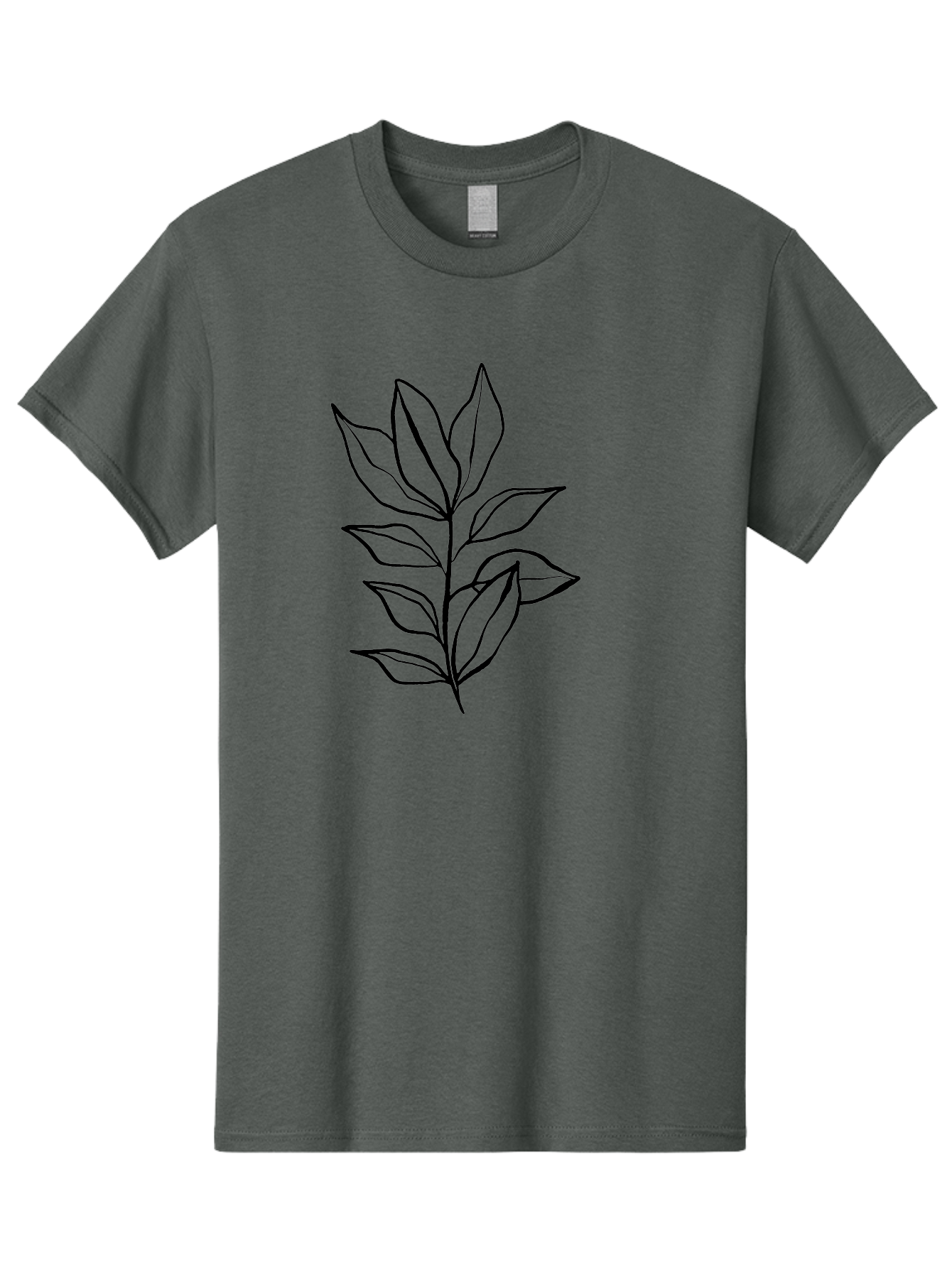 Leaves-4 Men'S Graphic Tee, 100% Cotton, Comfortable Casual Summer Wear, Machine Washable, Simple Leaf Design, Minimalist Art, Black Outline, Leaves, Foliage, Botanical Illustration, Simple Graphics, Modern Art - Aaa453 3