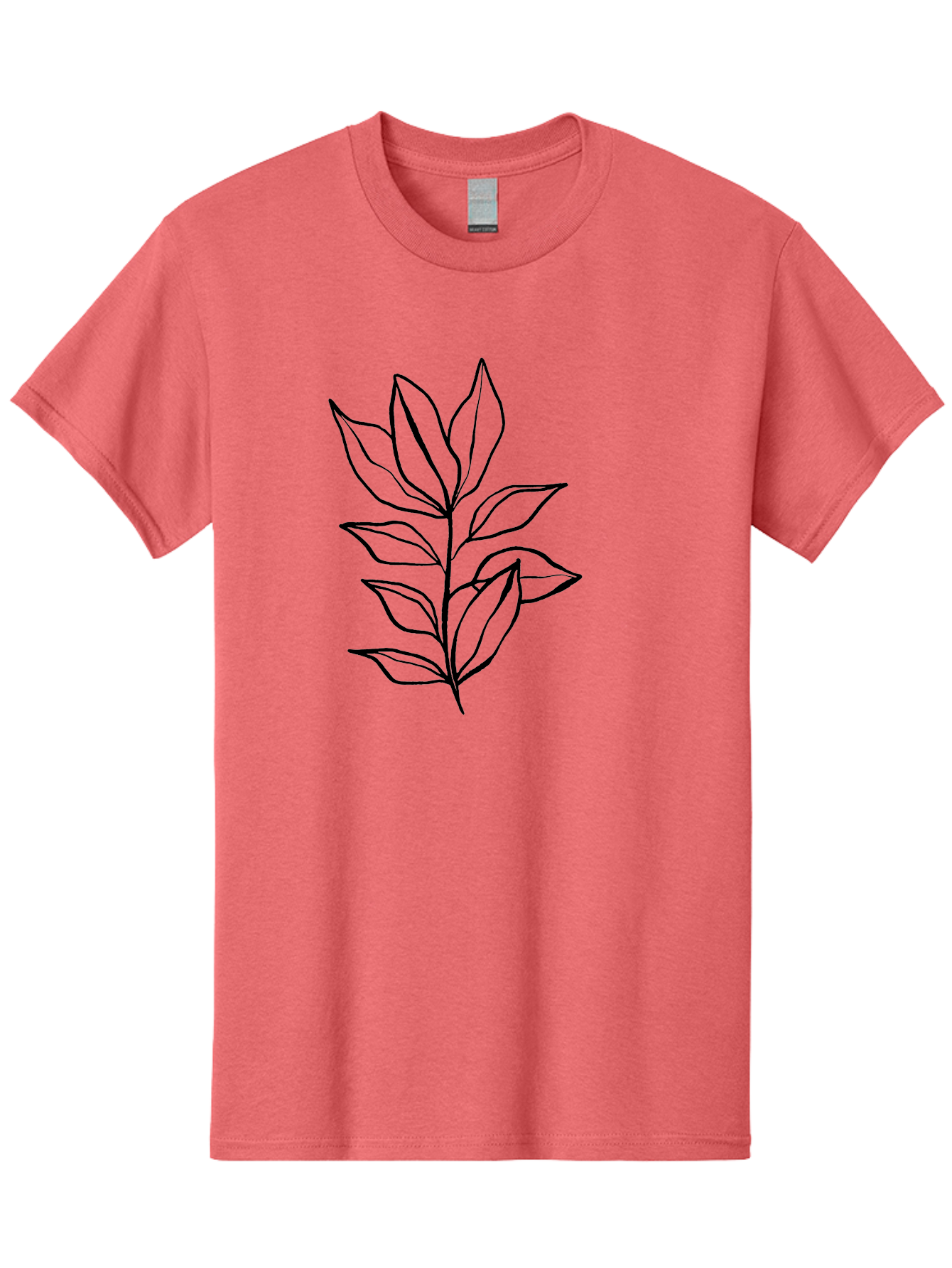 Leaves-4 Men'S Graphic Tee, 100% Cotton, Comfortable Casual Summer Wear, Machine Washable, Simple Leaf Design, Minimalist Art, Black Outline, Leaves, Foliage, Botanical Illustration, Simple Graphics, Modern Art - Aaa453 5