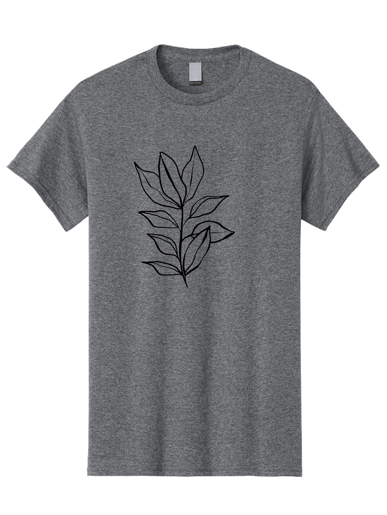 Leaves-4 Men'S Graphic Tee, 100% Cotton, Comfortable Casual Summer Wear, Machine Washable, Simple Leaf Design, Minimalist Art, Black Outline, Leaves, Foliage, Botanical Illustration, Simple Graphics, Modern Art - Aaa453 9