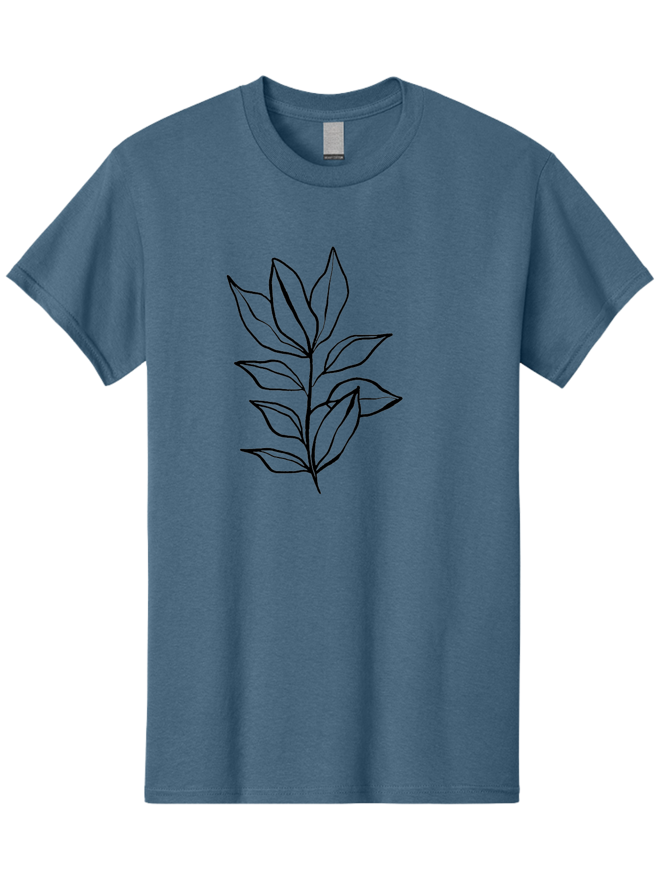 Leaves-4 Men'S Graphic Tee, 100% Cotton, Comfortable Casual Summer Wear, Machine Washable, Simple Leaf Design, Minimalist Art, Black Outline, Leaves, Foliage, Botanical Illustration, Simple Graphics, Modern Art - Aaa453 11