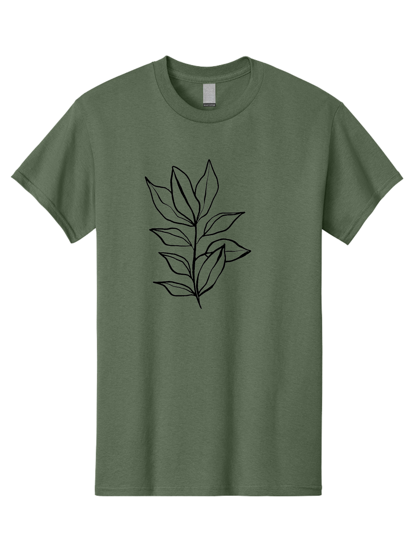 Leaves-4 Men'S Graphic Tee, 100% Cotton, Comfortable Casual Summer Wear, Machine Washable, Simple Leaf Design, Minimalist Art, Black Outline, Leaves, Foliage, Botanical Illustration, Simple Graphics, Modern Art - Aaa453 15