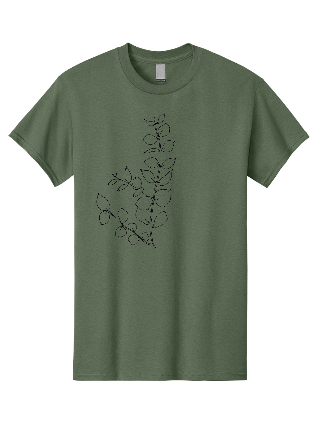 Leaves Men'S Graphic Tee, 100% Cotton, Comfortable Casual Summer Wear, Machine Washable, Hand-Drawn Illustration, Leafy Stem, Simple Line Art, Minimalist Design, Botanical Elements, Delicate Pattern, Natural Motifs - Aaa458 27