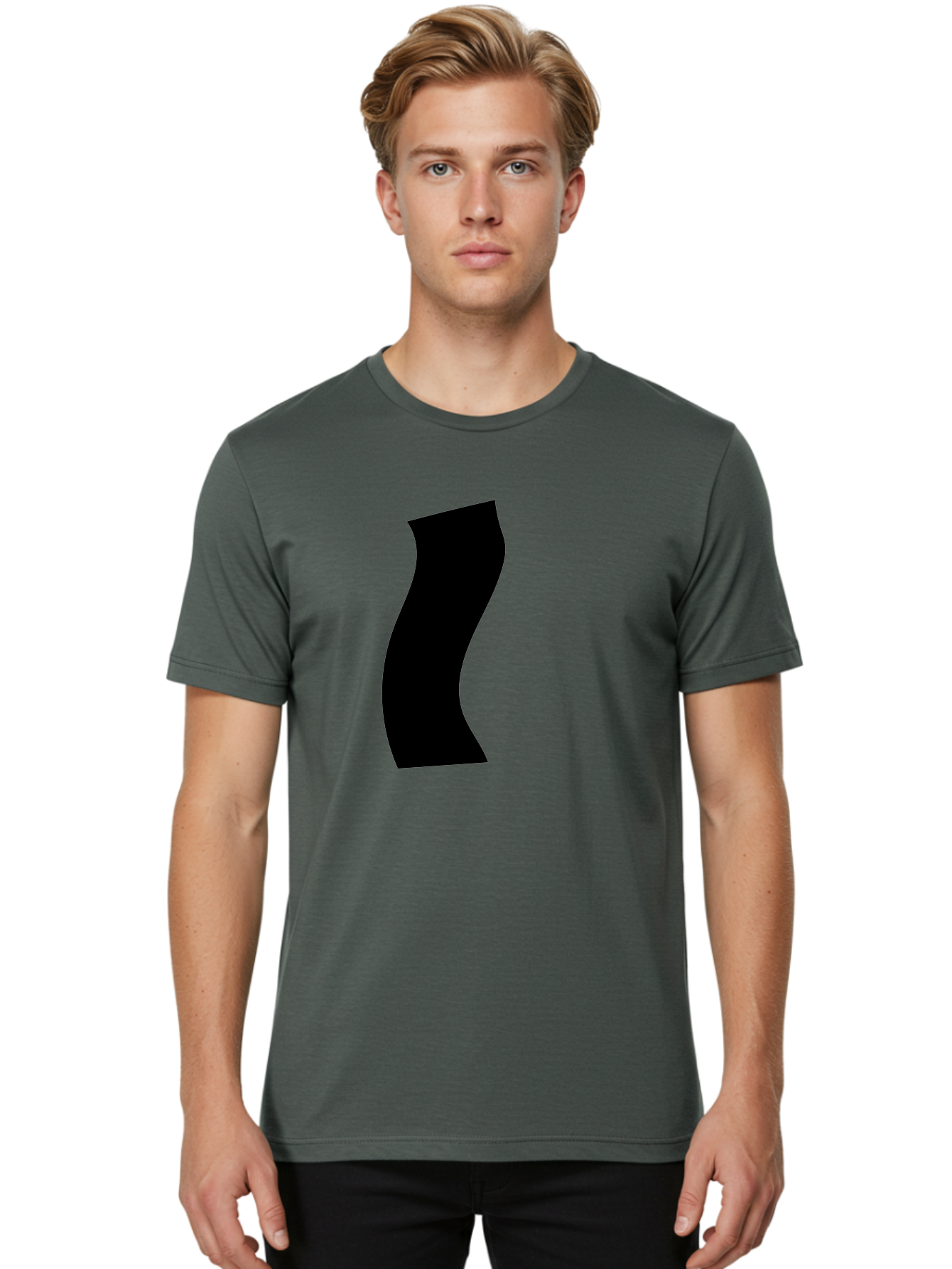 S Men'S Graphic Tee, 100% Cotton, Comfortable Casual Summer Wear, Machine Washable, Stylized Letter, Abstract Design, Minimalist Art, Bold Font, Modern Graphic, Sleek Typography, Simple Shape - Aaa480 30