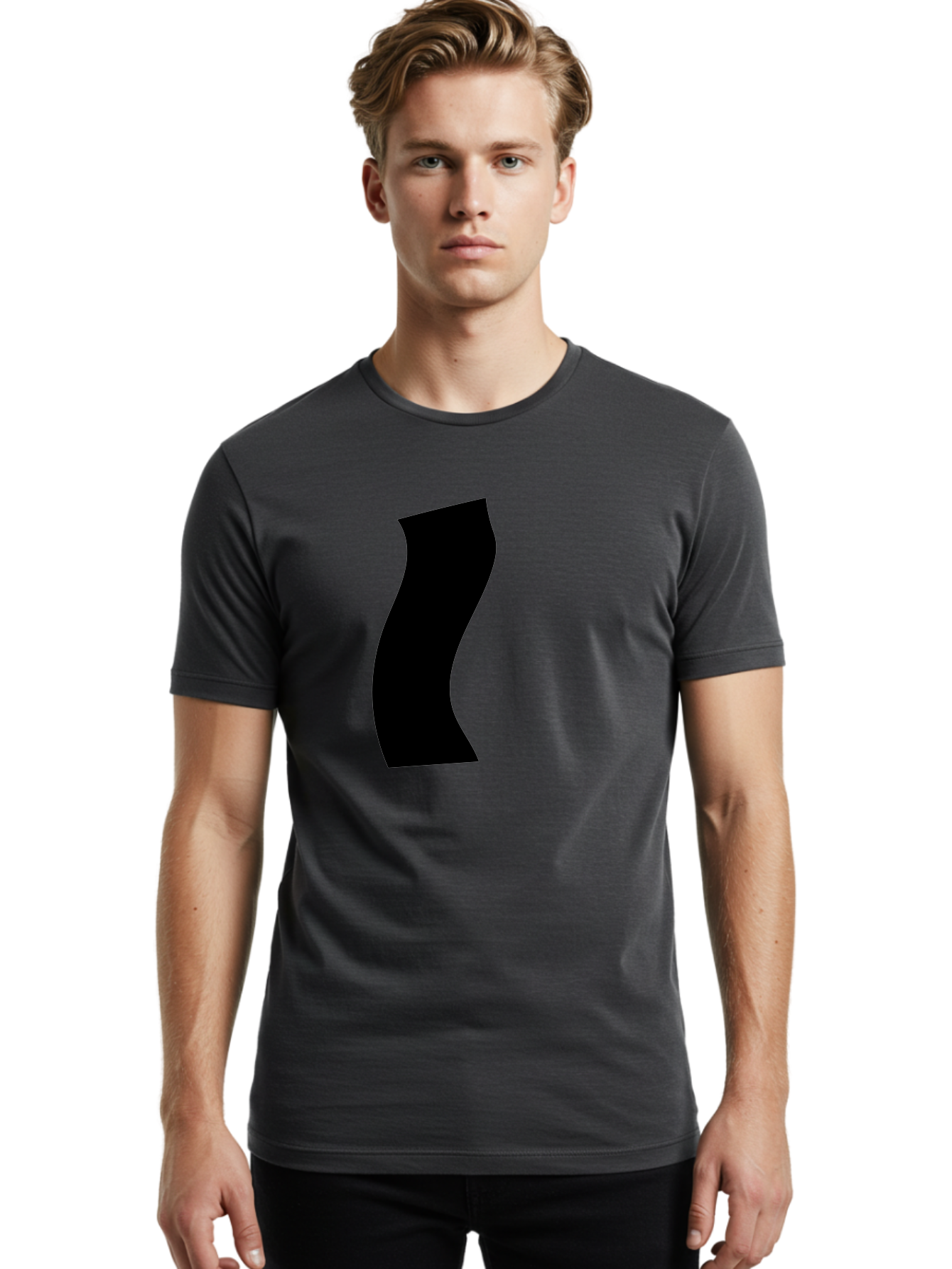 S Men'S Graphic Tee, 100% Cotton, Comfortable Casual Summer Wear, Machine Washable, Stylized Letter, Abstract Design, Minimalist Art, Bold Font, Modern Graphic, Sleek Typography, Simple Shape - Aaa480 4