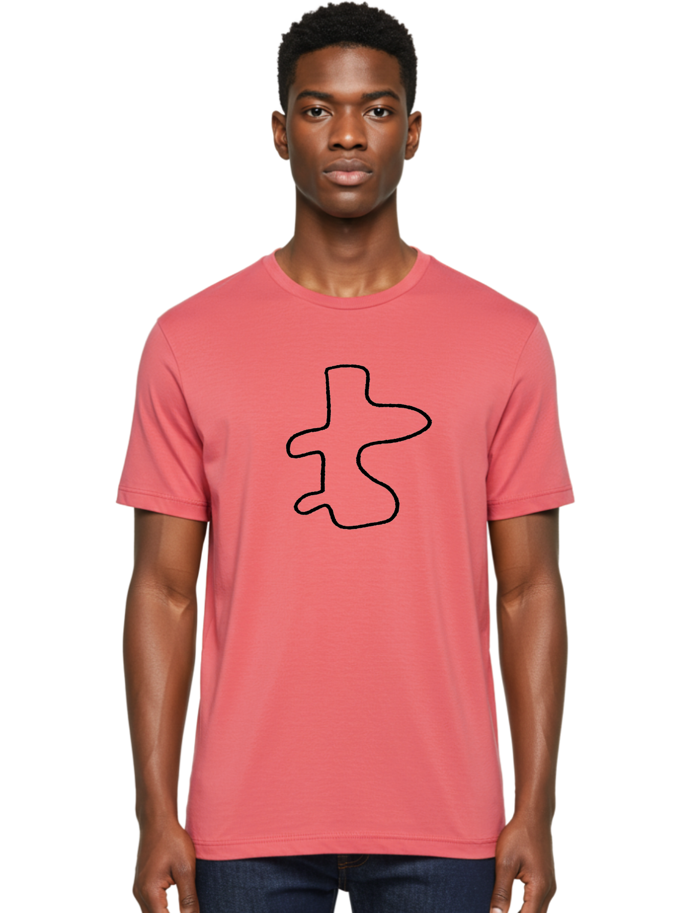 Scribble Men'S Graphic Tee, 100% Cotton, Comfortable Casual Summer Wear, Machine Washable, Abstract Shape, Unique Design, Creative Symbol, Single Line Art, Simple Graphic, Hand Drawn Shape, Minimalist Design - Aaa484 30