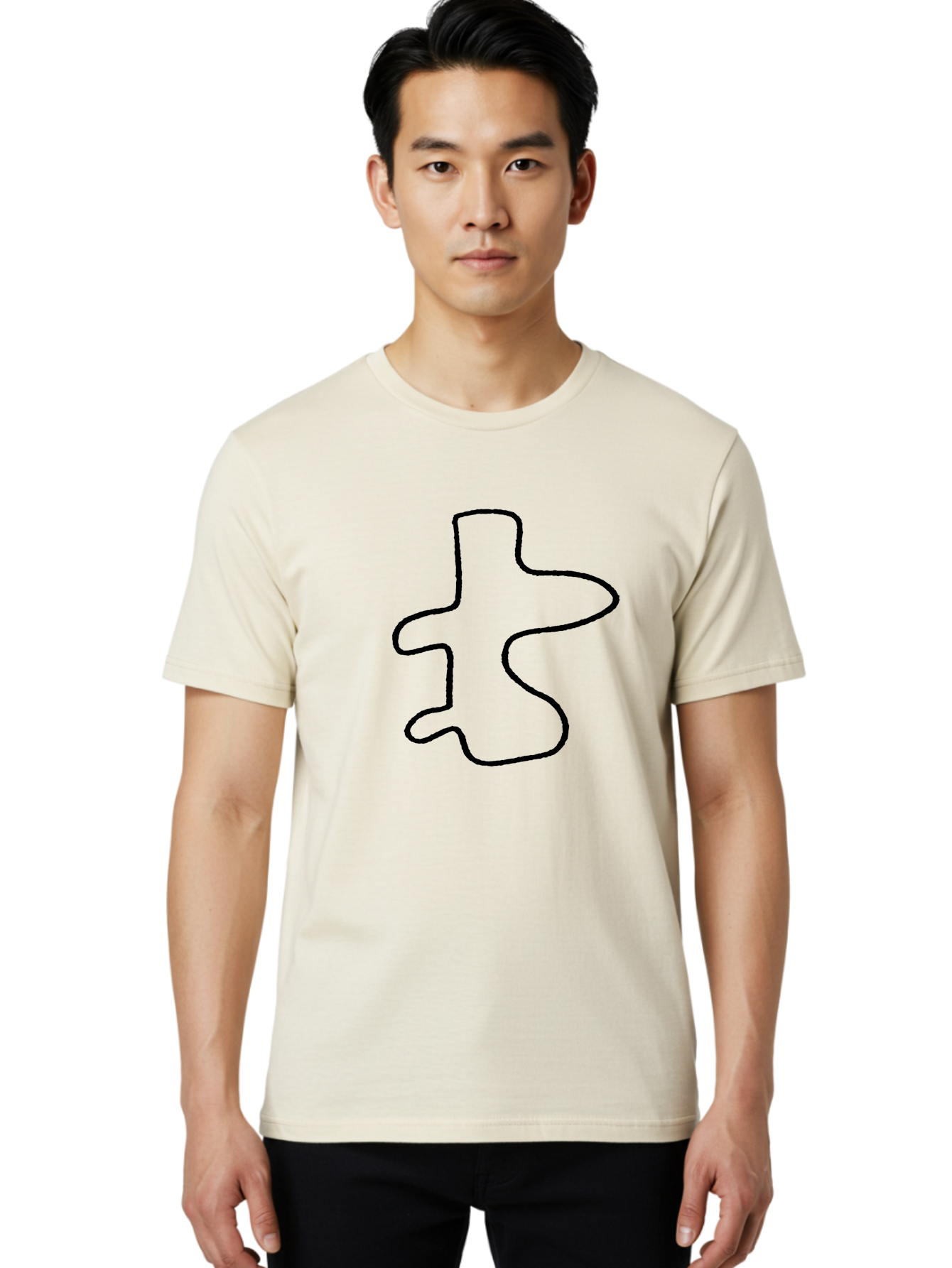Scribble Men'S Graphic Tee, 100% Cotton, Comfortable Casual Summer Wear, Machine Washable, Abstract Shape, Unique Design, Creative Symbol, Single Line Art, Simple Graphic, Hand Drawn Shape, Minimalist Design - Aaa484 6