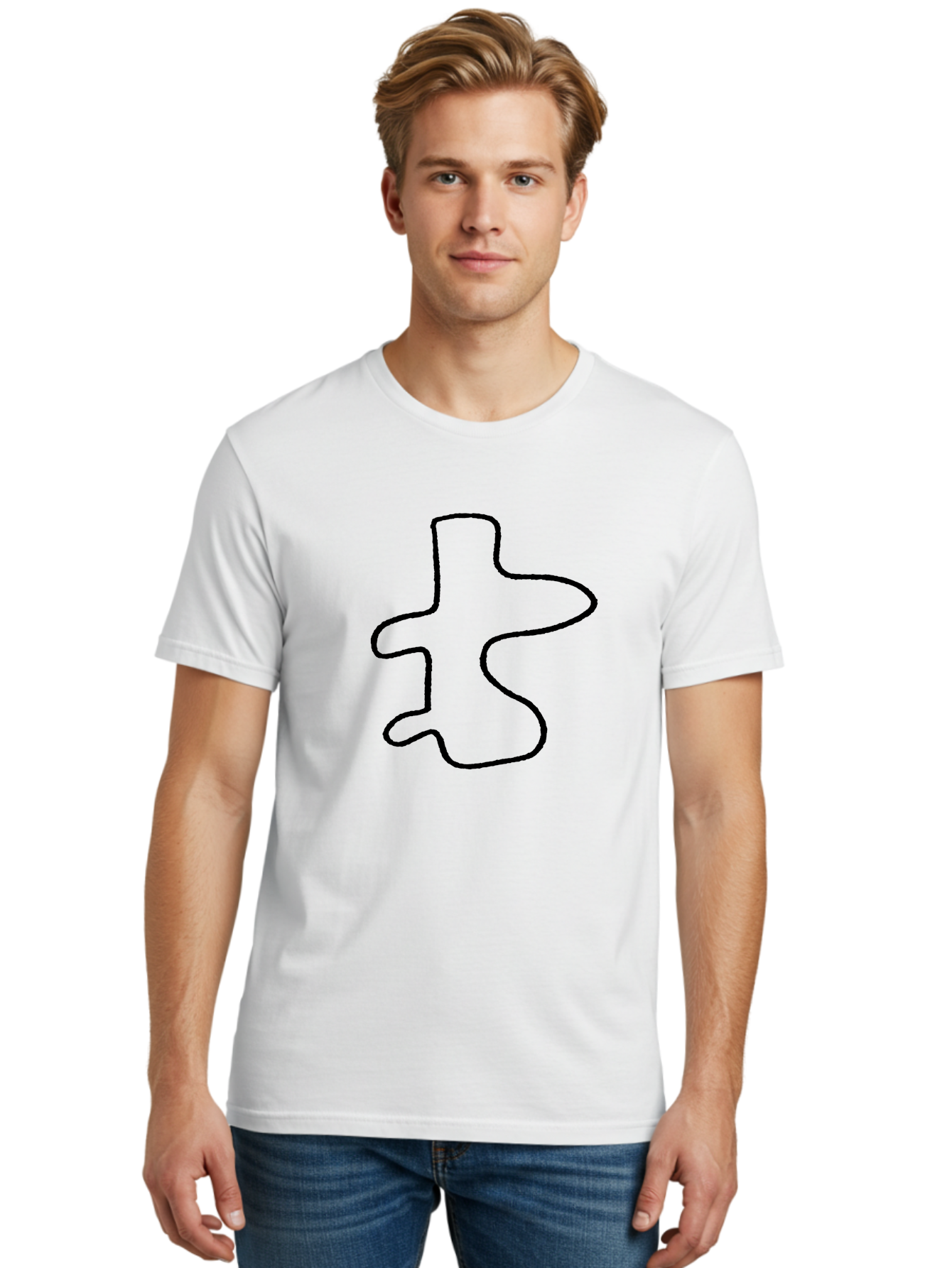 Scribble Men'S Graphic Tee, 100% Cotton, Comfortable Casual Summer Wear, Machine Washable, Abstract Shape, Unique Design, Creative Symbol, Single Line Art, Simple Graphic, Hand Drawn Shape, Minimalist Design - Aaa484 22