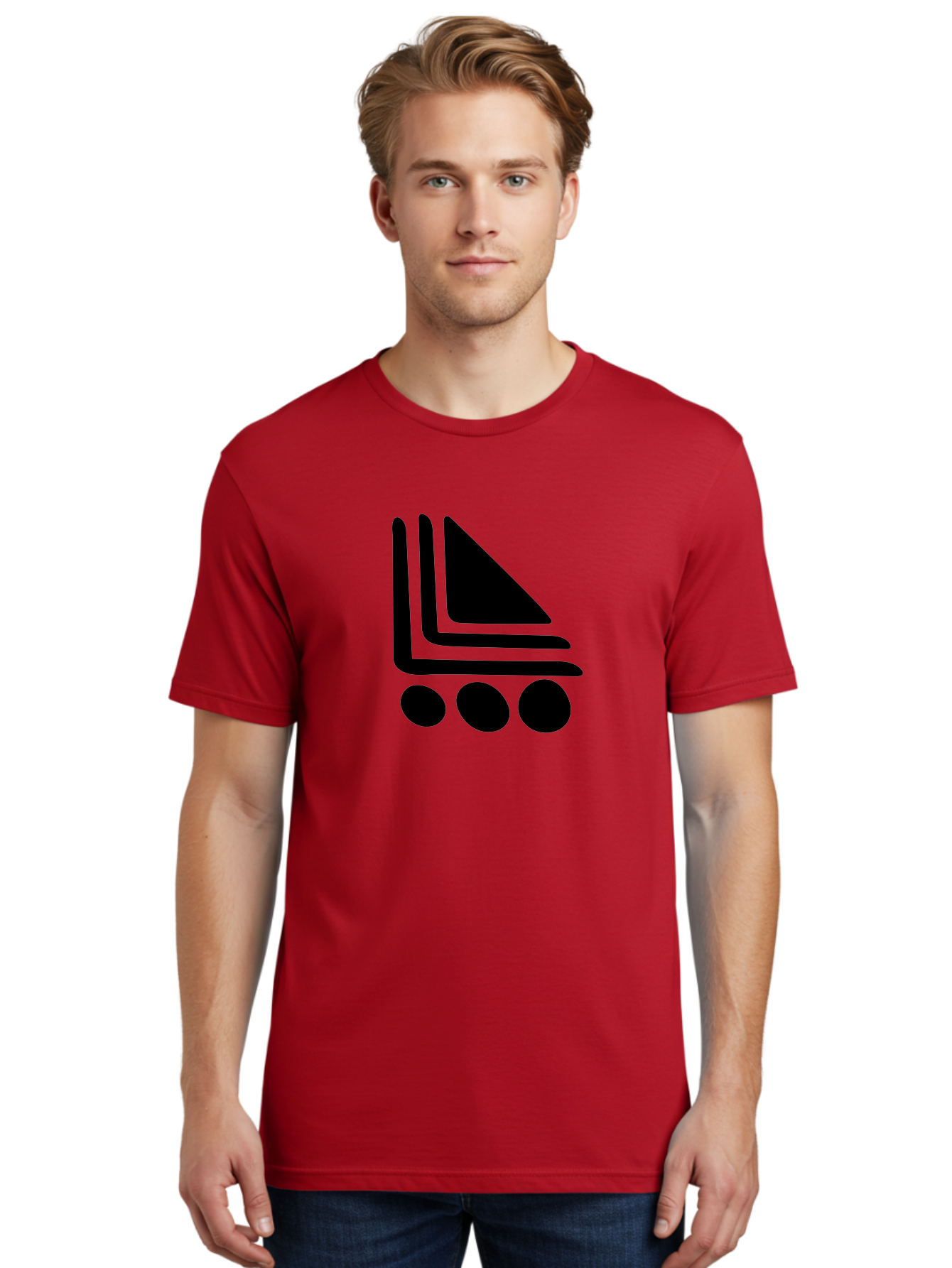 Shopping-Cart Men'S Graphic Tee, 100% Cotton, Comfortable Casual Summer Wear, Machine Washable, Shopping Cart Icon, E-Commerce Symbol, Online Shopping, Digital Marketplace, Minimalist Design, Bold Graphics, Black Silhouette - Aaa487 24