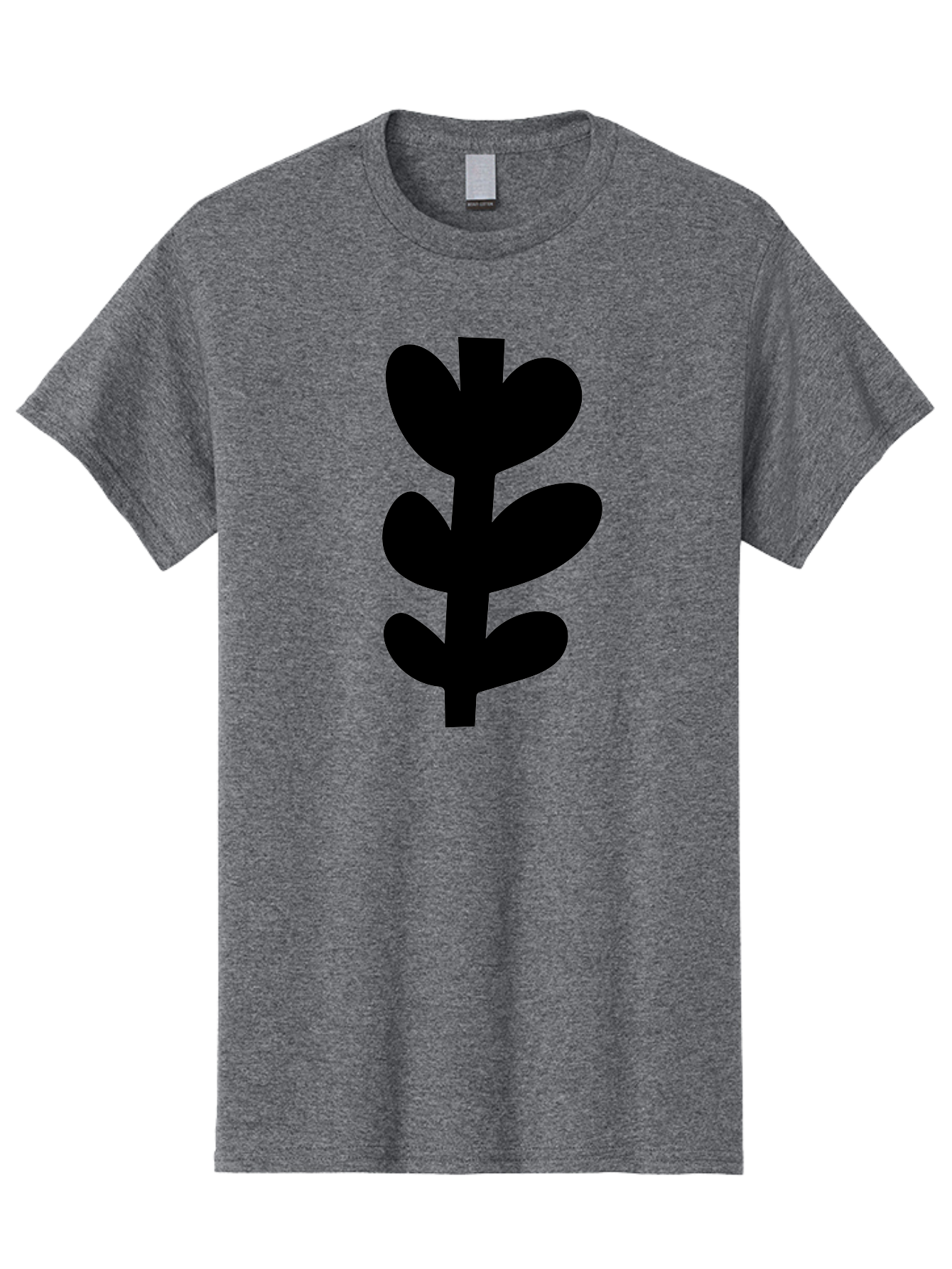 Silhouette-Of-Wheat-Or-Barley Men'S Graphic Tee, 100% Cotton, Comfortable Casual Summer Wear, Machine Washable, Black Plant Silhouette, Simple Design, Minimalist Art, Nature-Inspired Graphic, Leafy Stem, Botanical Icon, Modern Illustration - Aaa488 9