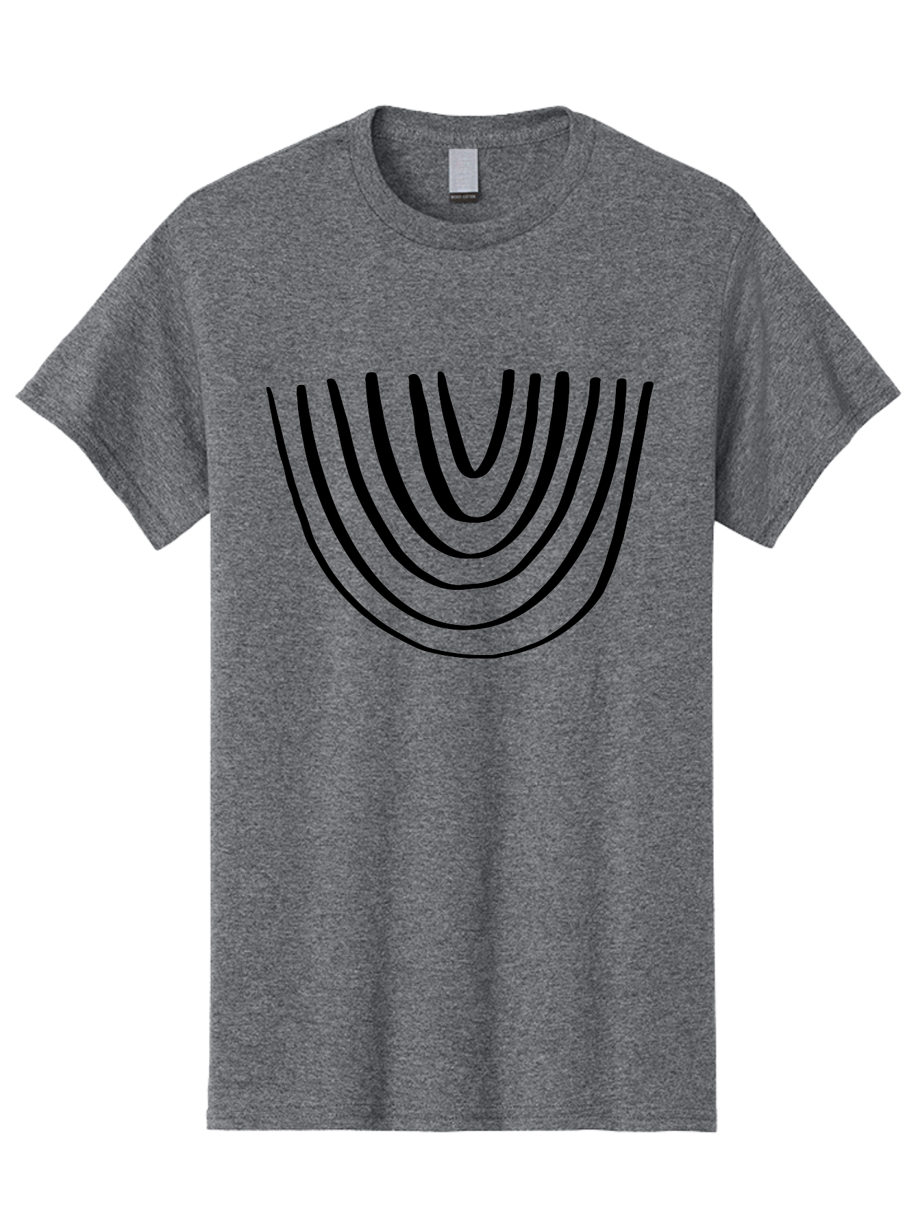 Stacked-Arches Men'S Graphic Tee, 100% Cotton, Comfortable Casual Summer Wear, Machine Washable, Black Arches, Curved Lines, Minimalist Design, Simple Shapes, Abstract Art, Geometric Pattern, Bold Graphics - Aaa491 9
