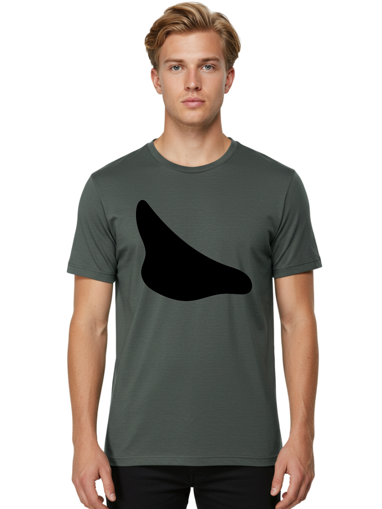 Stylized-Foot Men'S Graphic Tee, 100% Cotton, Comfortable Casual Summer Wear, Machine Washable, Shoe Sole, Footwear Design, Minimalist Shape, Black Silhouette, Simple Graphic, Modern Style - Aaa494 4