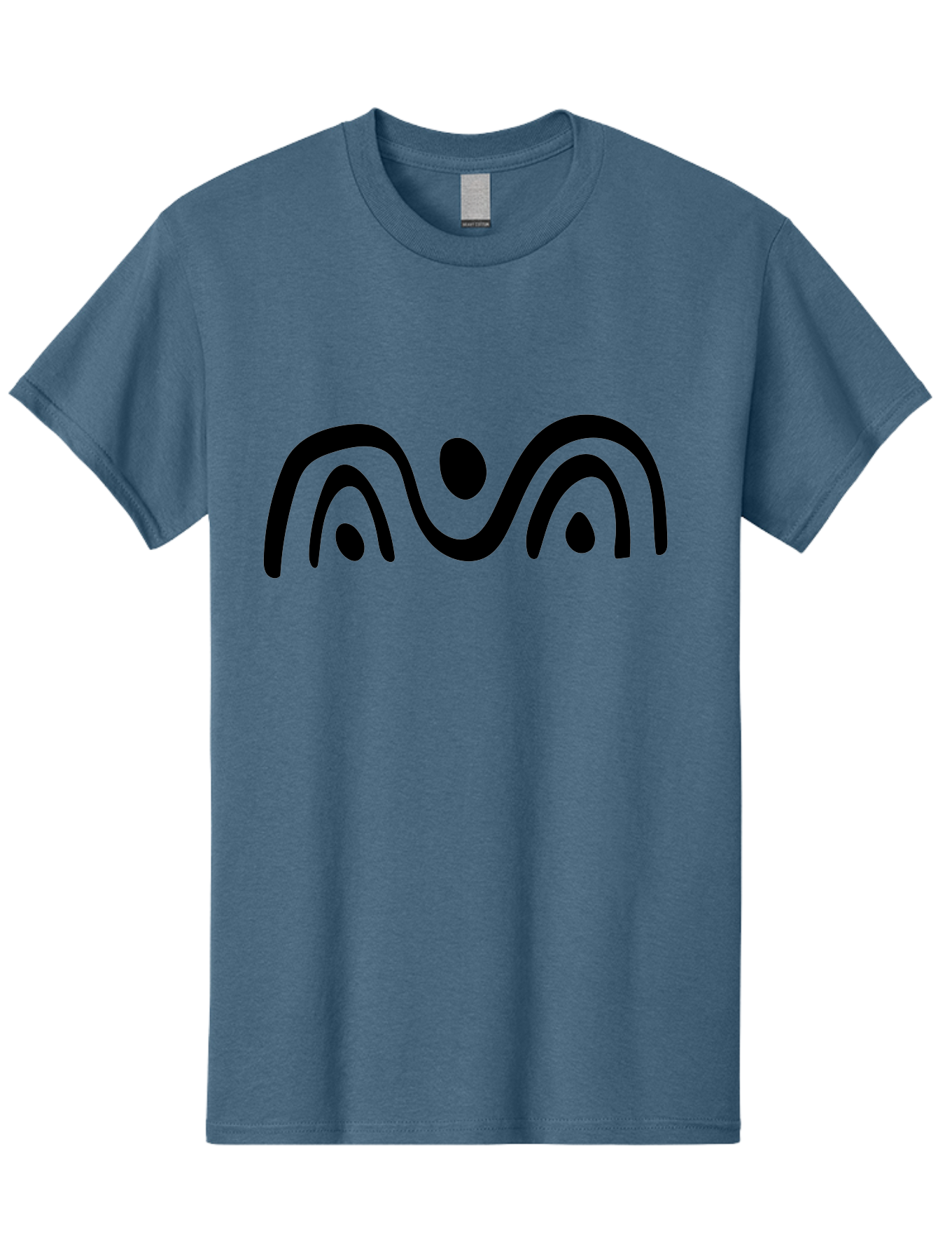 Stylized-Person-Icon Men'S Graphic Tee, 100% Cotton, Comfortable Casual Summer Wear, Machine Washable, Modern Minimalist Design, Abstract Art, Wavy Lines, Simple Shapes, Fluid Curves, Stylized Symbol, Black Silhouette, Graphic Element - Aaa495 11