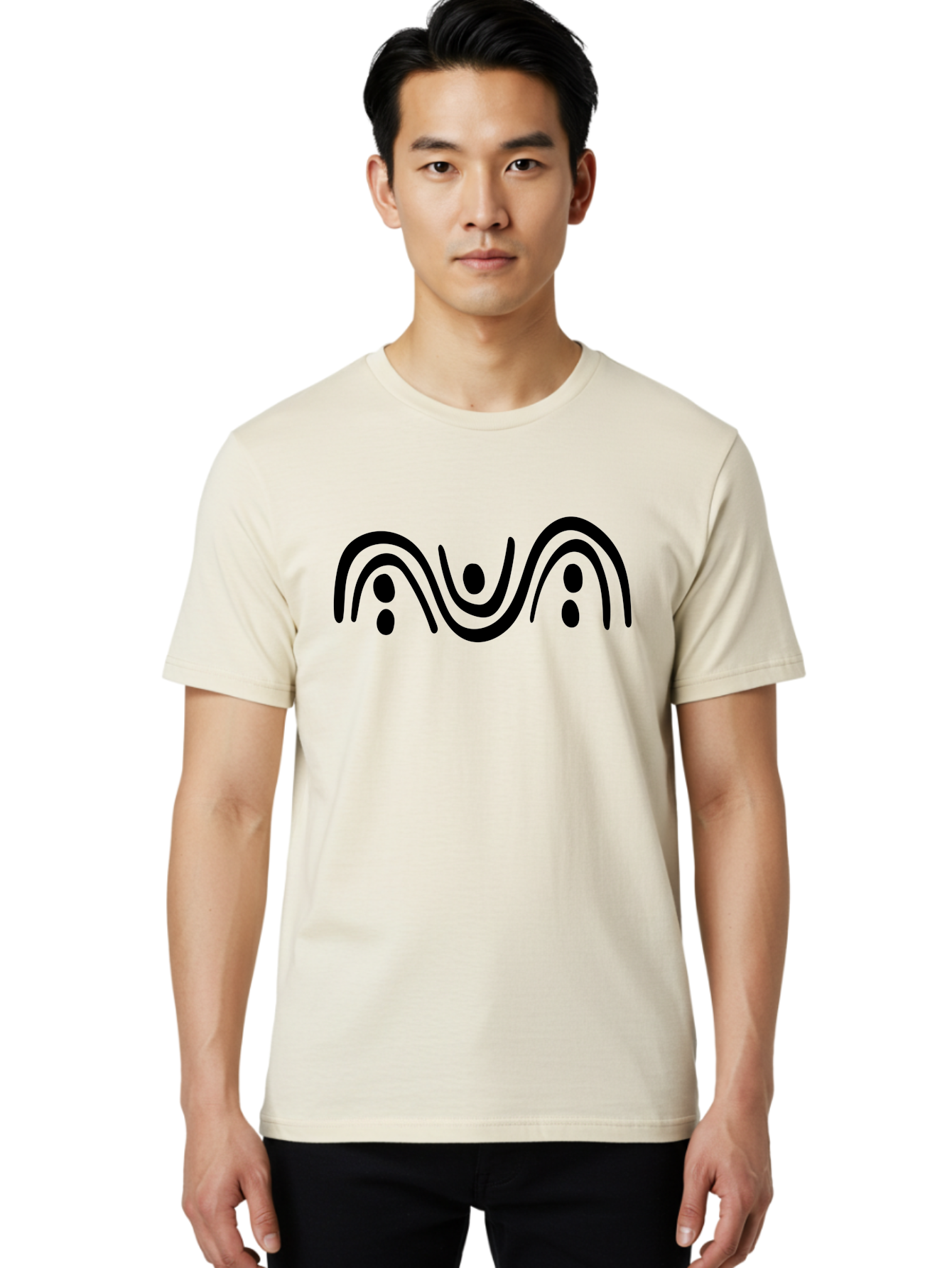 Three-Black-Dots Men'S Graphic Tee, 100% Cotton, Comfortable Casual Summer Wear, Machine Washable, Modern Art, Minimalist Design, Abstract Shapes, Black Lines, Stylized Dots, Contemporary Graphic, Simple Icon - Aaa497 18