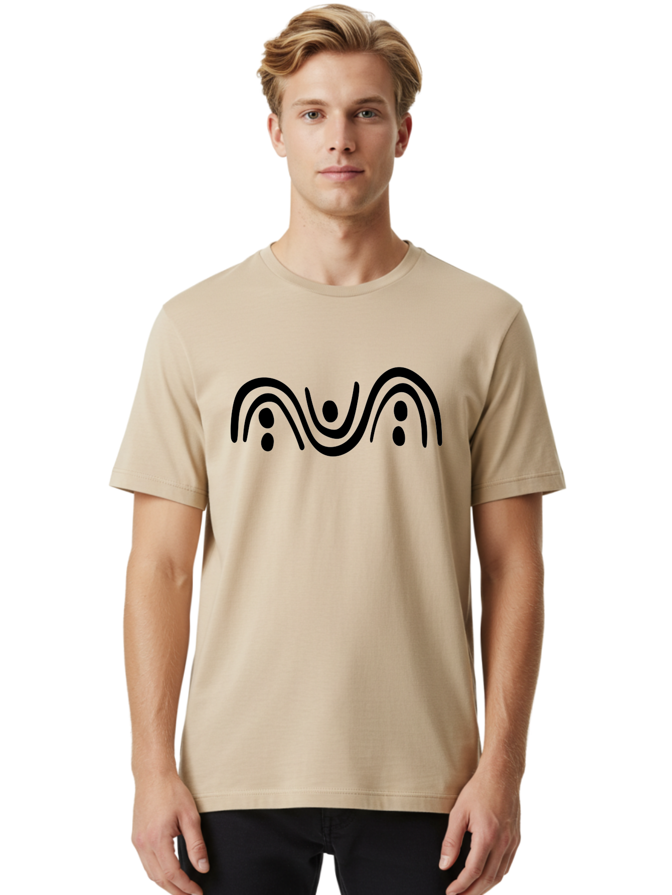 Three-Black-Dots Men'S Graphic Tee, 100% Cotton, Comfortable Casual Summer Wear, Machine Washable, Modern Art, Minimalist Design, Abstract Shapes, Black Lines, Stylized Dots, Contemporary Graphic, Simple Icon - Aaa497 28