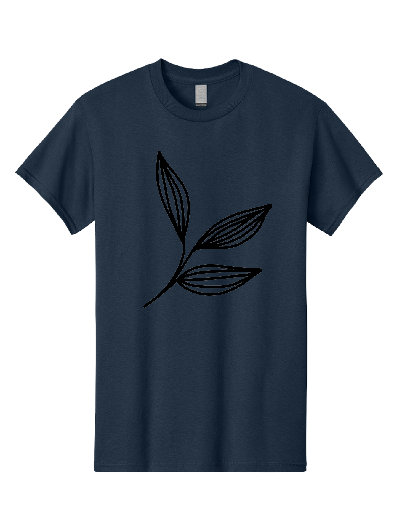 Three-Leaf-Stem Men'S Graphic Tee, 100% Cotton, Comfortable Casual Summer Wear, Machine Washable, Minimalist Leaf Design, Simple Line Art, Botanical Illustration, Three Leaves, Black Outline, Natural Theme, Eco-Friendly, Organic Shape - Aaa498 19