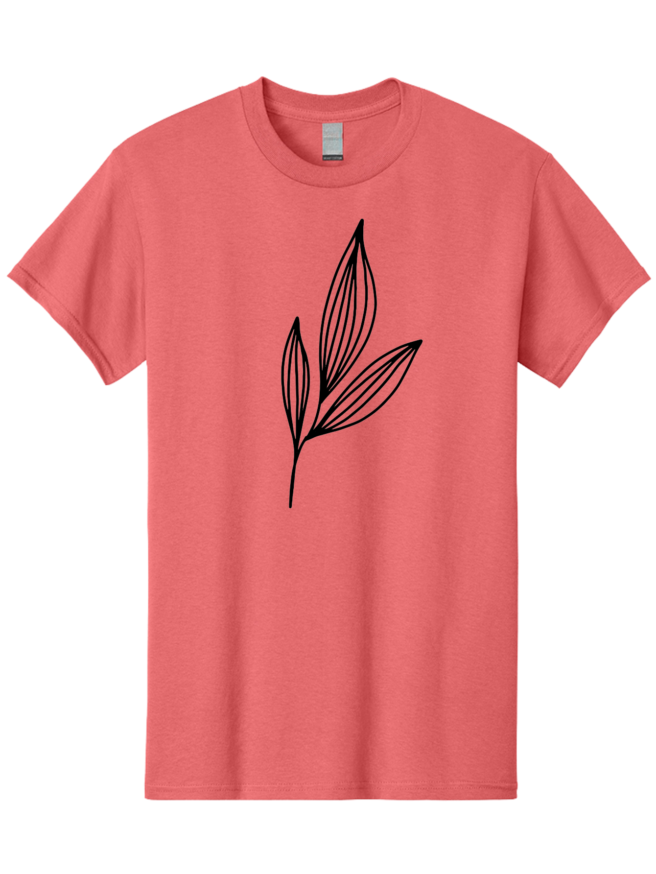 Three-Leaves-1 Men'S Graphic Tee, 100% Cotton, Comfortable Casual Summer Wear, Machine Washable, Simple Leaf Design, Minimalist Leaves, Botanical Illustration, Leaf Outline, Black Lines, Nature-Inspired Graphics, Leaf Pattern - Aaa499 5