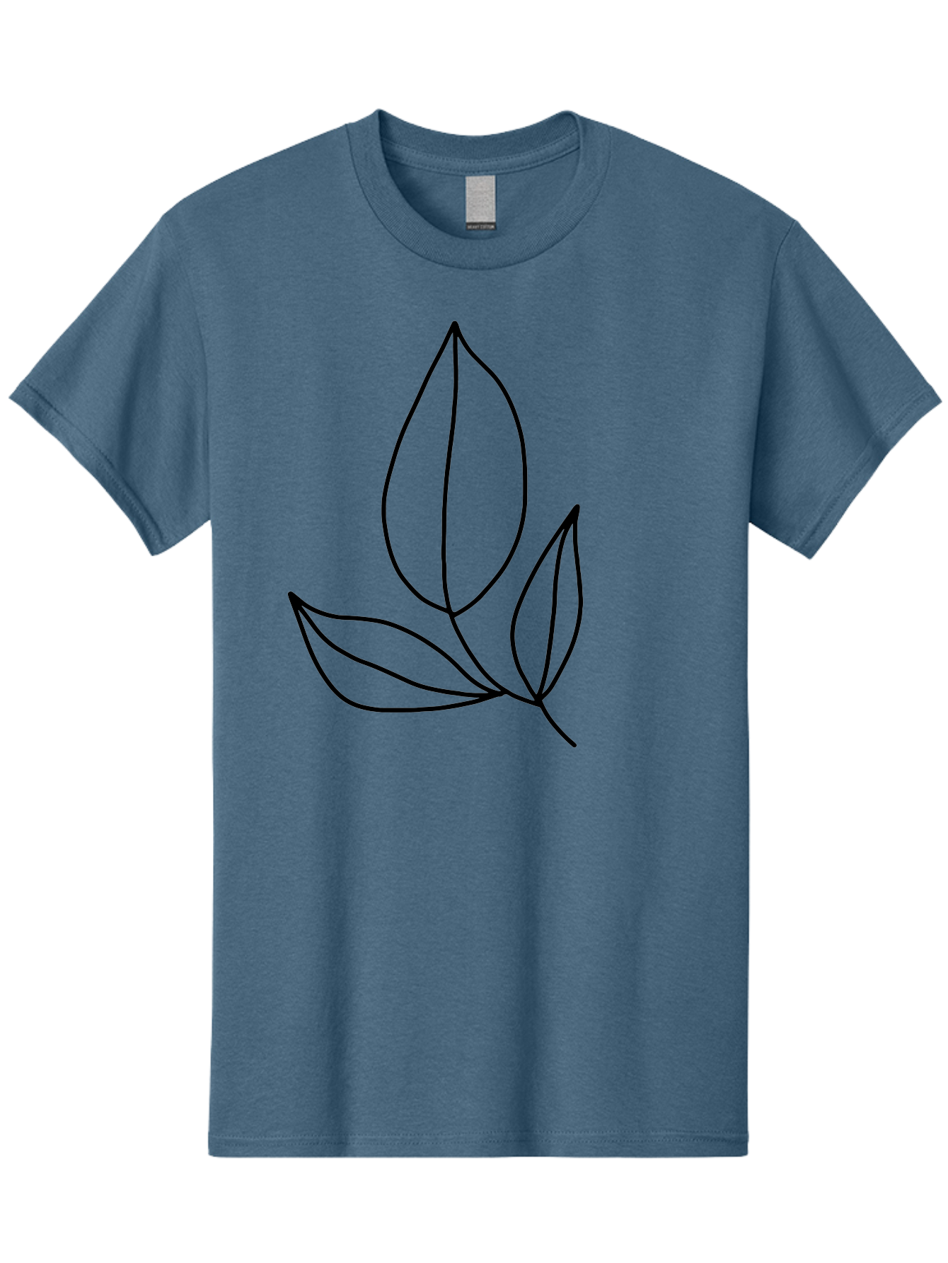 Three-Leaves Men'S Graphic Tee, 100% Cotton, Comfortable Casual Summer Wear, Machine Washable, Simple Leaf Design, Minimalist Art, Leaf Illustration, Black Lines, Leaf Silhouettes, Nature-Inspired Graphics, Botanical Art, Clean Lines, - Aaa500 11