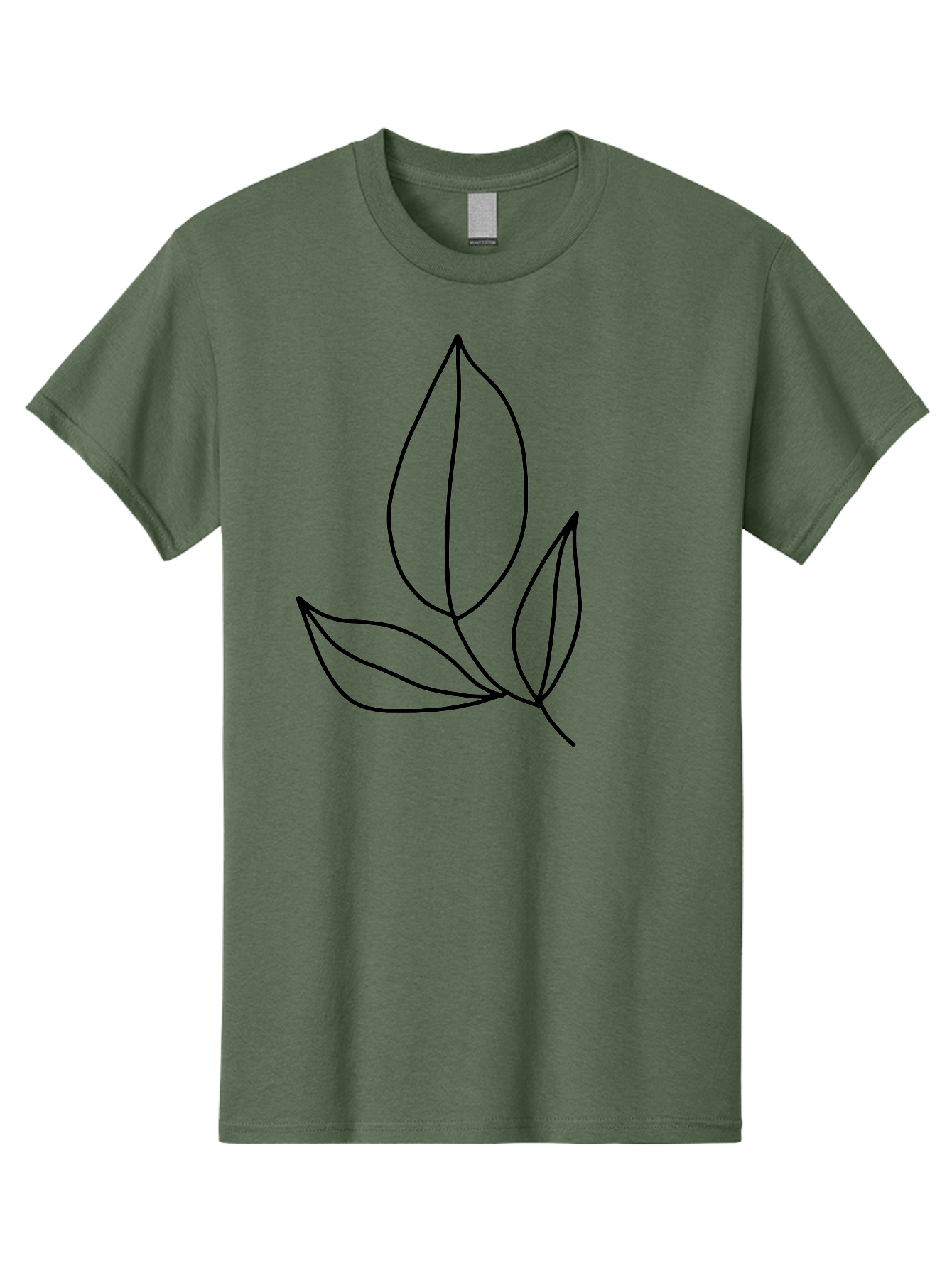 Three-Leaves Men'S Graphic Tee, 100% Cotton, Comfortable Casual Summer Wear, Machine Washable, Simple Leaf Design, Minimalist Art, Leaf Illustration, Black Lines, Leaf Silhouettes, Nature-Inspired Graphics, Botanical Art, Clean Lines, - Aaa500 15