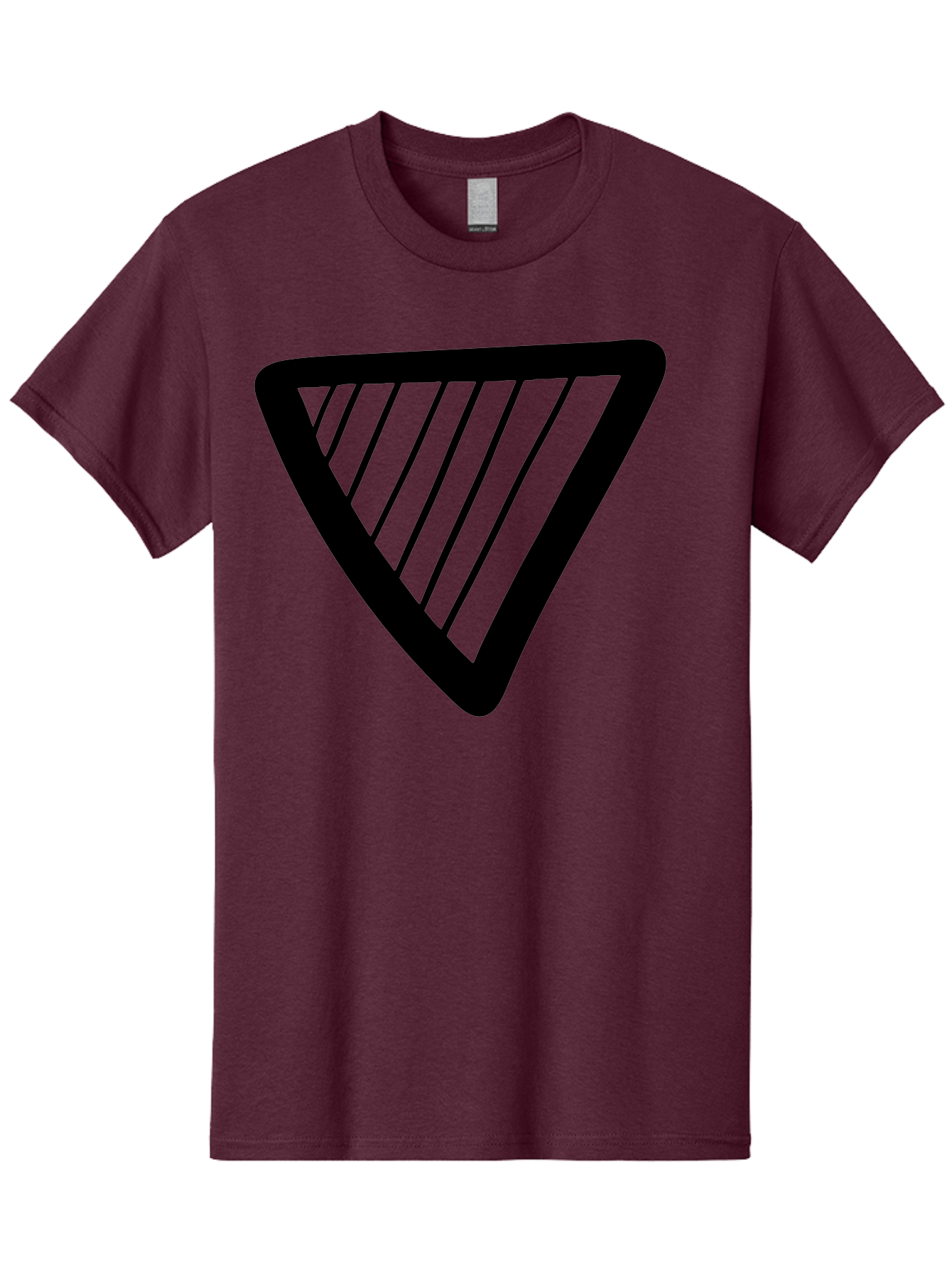 Triangle Men'S Graphic Tee, 100% Cotton, Comfortable Casual Summer Wear, Machine Washable, Triangle Shape, Yield Sign, Caution Sign, Black Outline, Warning Symbol, Traffic Sign, Road Safety, Diagonal Lines - Aaa503 13