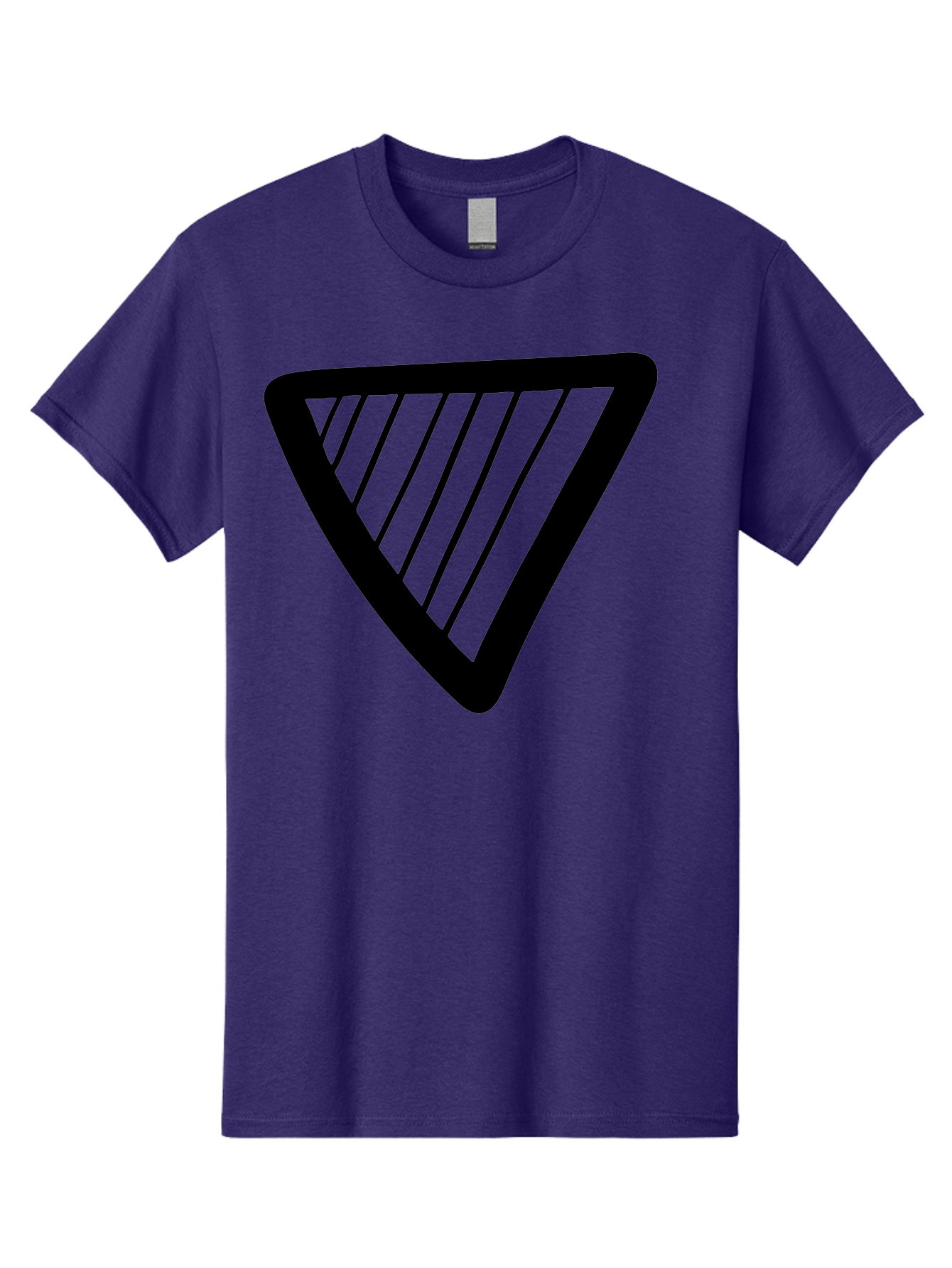Triangle Men'S Graphic Tee, 100% Cotton, Comfortable Casual Summer Wear, Machine Washable, Triangle Shape, Yield Sign, Caution Sign, Black Outline, Warning Symbol, Traffic Sign, Road Safety, Diagonal Lines - Aaa503 21