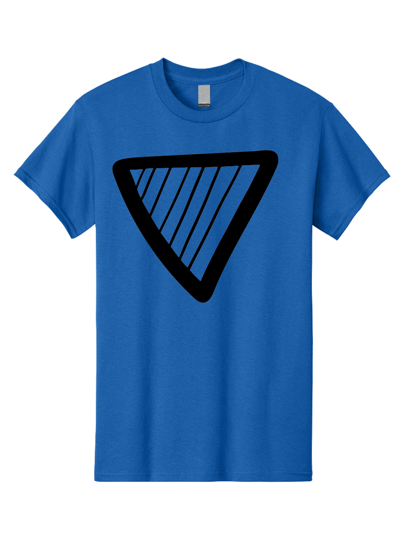 Triangle Men'S Graphic Tee, 100% Cotton, Comfortable Casual Summer Wear, Machine Washable, Triangle Shape, Yield Sign, Caution Sign, Black Outline, Warning Symbol, Traffic Sign, Road Safety, Diagonal Lines - Aaa503 25