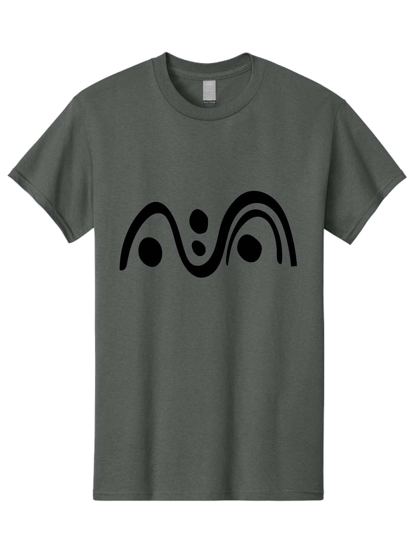 Wavy-Lines-And-Dots Men'S Graphic Tee, 100% Cotton, Comfortable Casual Summer Wear, Machine Washable, Abstract Design, Minimalist Art, Black Silhouettes, Flowing Shapes, Curved Lines, Creative Pattern, Modern Graphic - Aaa507 7