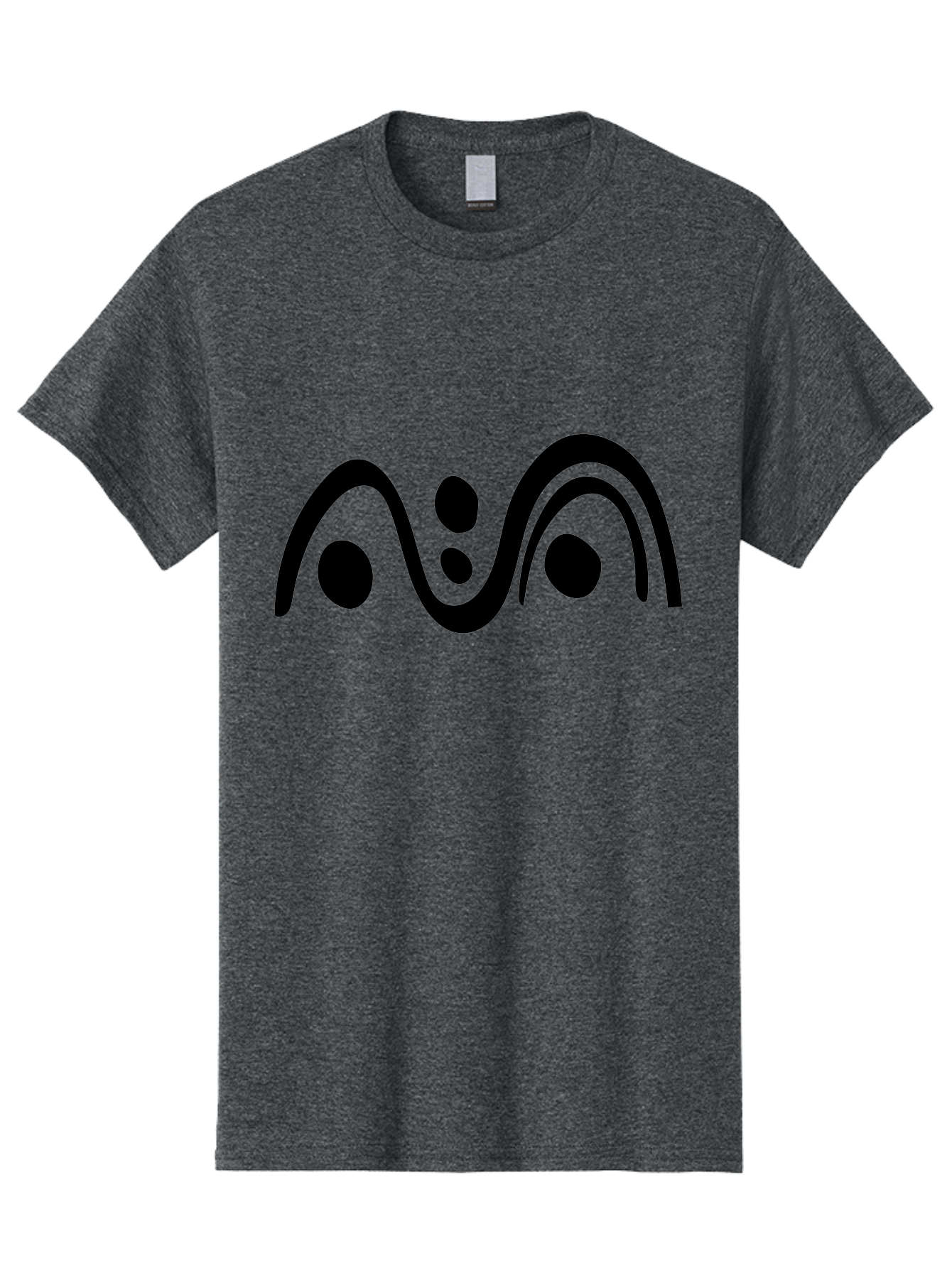 Wavy-Lines-And-Dots Men'S Graphic Tee, 100% Cotton, Comfortable Casual Summer Wear, Machine Washable, Abstract Design, Minimalist Art, Black Silhouettes, Flowing Shapes, Curved Lines, Creative Pattern, Modern Graphic - Aaa507 15