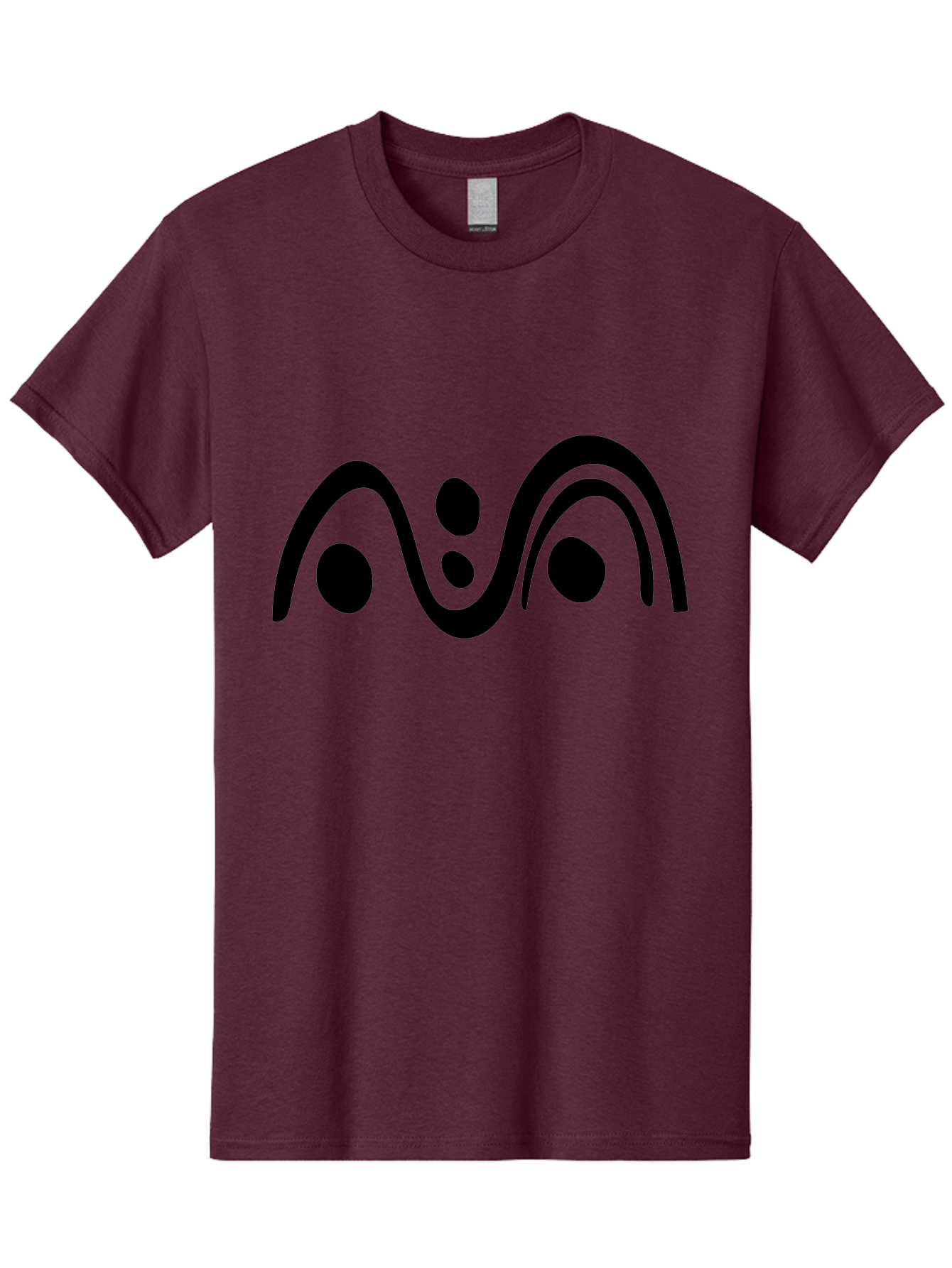 Wavy-Lines-And-Dots Men'S Graphic Tee, 100% Cotton, Comfortable Casual Summer Wear, Machine Washable, Abstract Design, Minimalist Art, Black Silhouettes, Flowing Shapes, Curved Lines, Creative Pattern, Modern Graphic - Aaa507 25