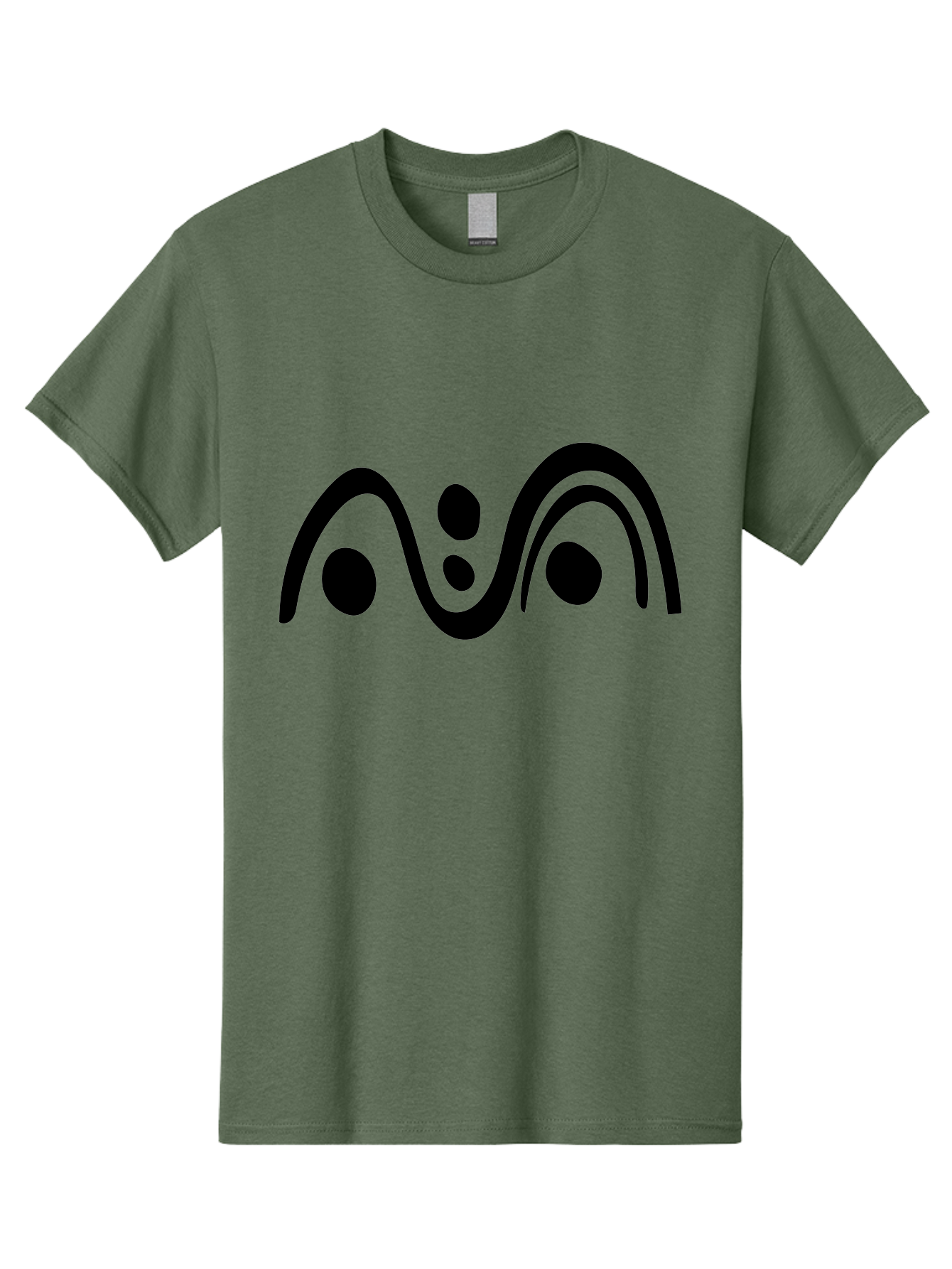 Wavy-Lines-And-Dots Men'S Graphic Tee, 100% Cotton, Comfortable Casual Summer Wear, Machine Washable, Abstract Design, Minimalist Art, Black Silhouettes, Flowing Shapes, Curved Lines, Creative Pattern, Modern Graphic - Aaa507 3