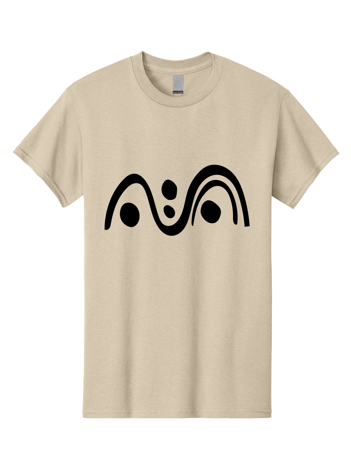 Wavy-Lines-And-Dots Men'S Graphic Tee, 100% Cotton, Comfortable Casual Summer Wear, Machine Washable, Abstract Design, Minimalist Art, Black Silhouettes, Flowing Shapes, Curved Lines, Creative Pattern, Modern Graphic - Aaa507 19