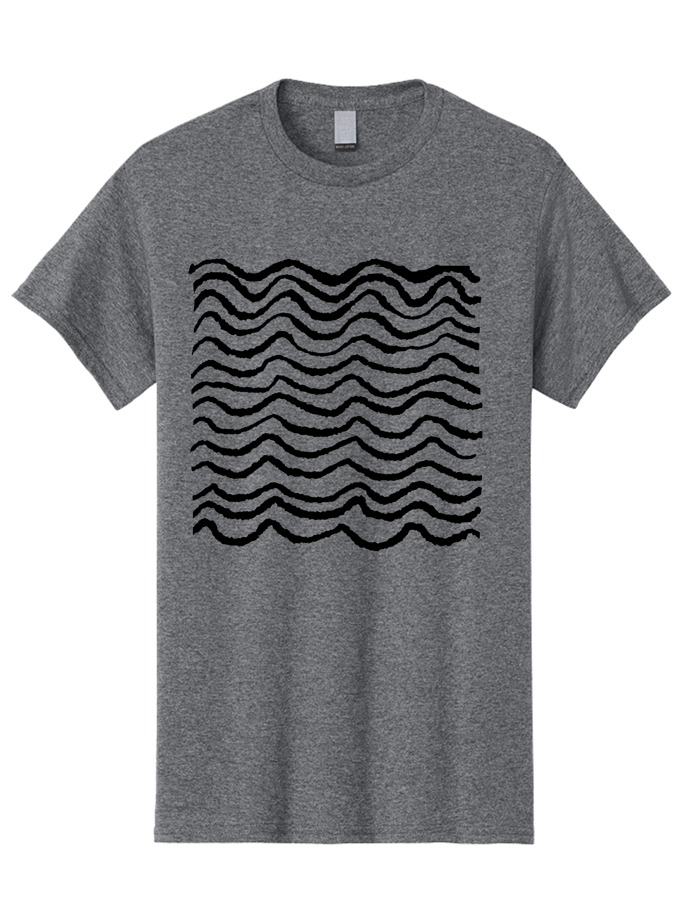 Wavy-Lines-Pattern Men'S Graphic Tee, 100% Cotton, Comfortable Casual Summer Wear, Machine Washable, Wavy Lines, Black Lines, Fluid Patterns, Abstract Design, Wavy Shapes, Modern Art, Graphic Elements, Dynamic Curves - Aaa508 5