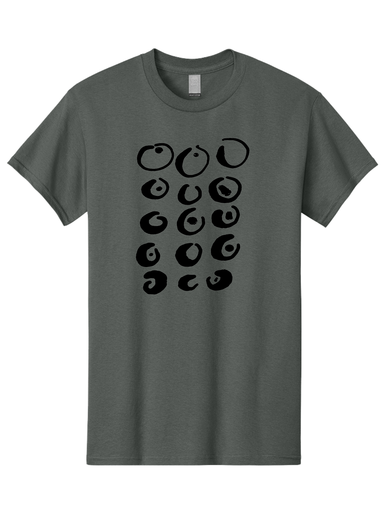 Yin-Yang-Symbols Men'S Graphic Tee, 100% Cotton, Comfortable Casual Summer Wear, Machine Washable, Black Comma Symbols, Punctuation Marks, Typography, Unique Designs, Creative Elements, Abstract Shapes, Visual Interest, - Aaa510 25