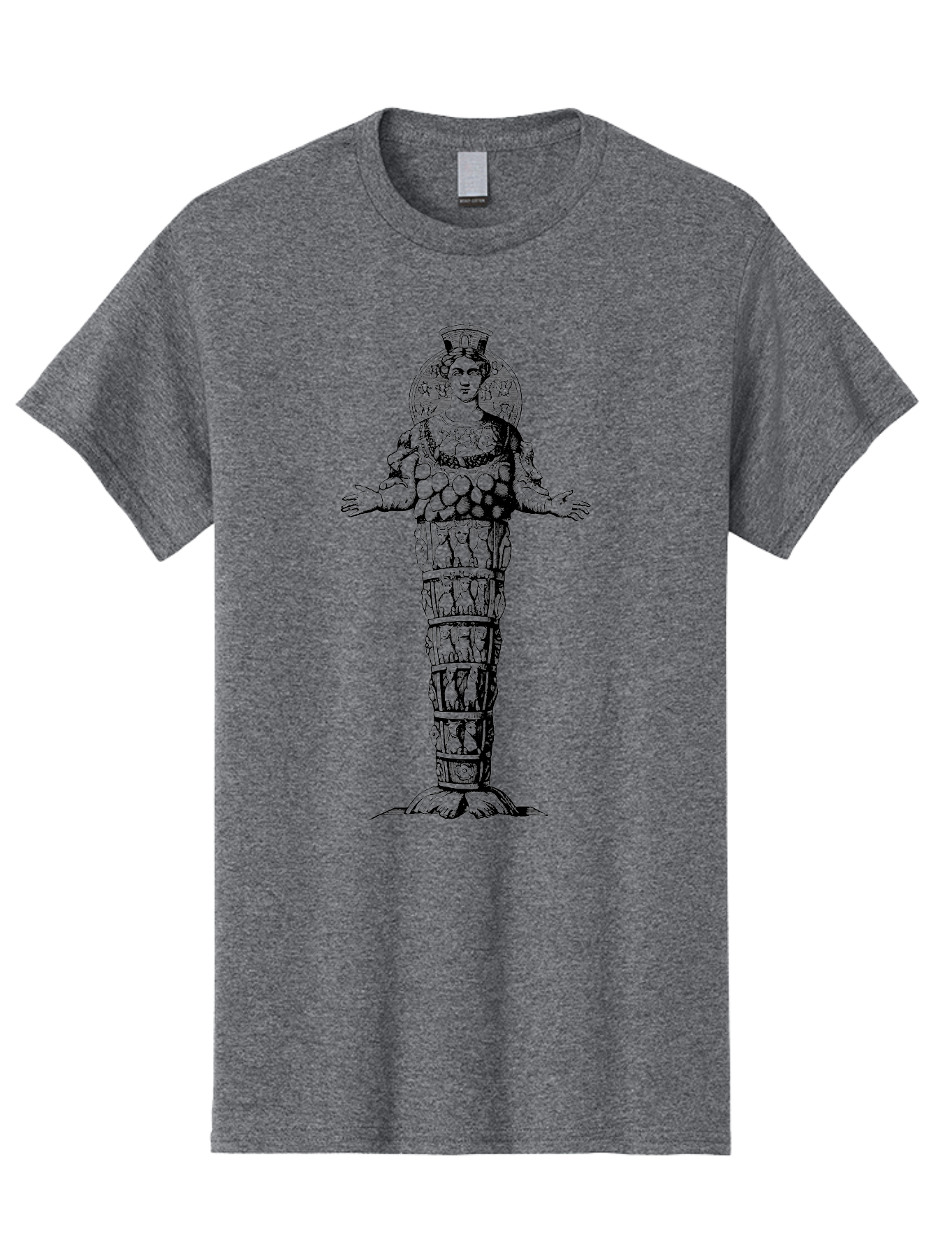 Artemis-Of-Ephesus Men'S Graphic Tee, 100% Cotton, Comfortable Casual Summer Wear, Machine Washable, Ancient Greek Goddess, Ephesian Artemis, Fertility Symbol, Multiple Breasts, Ornate Headdress, Mystical Aura, Historical Artifact, - Aaa516 23
