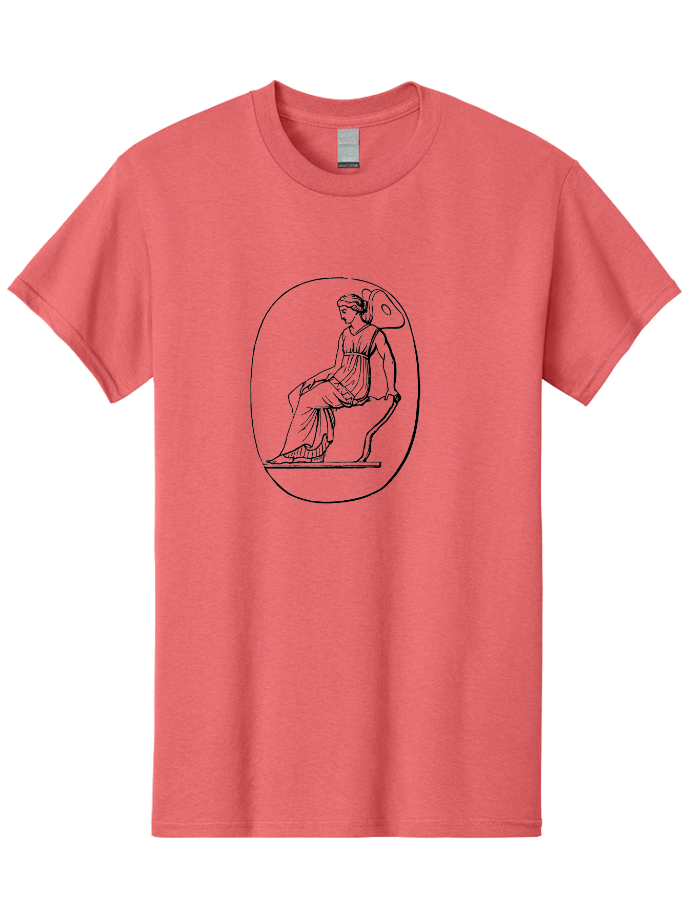 Athena-1 Men'S Graphic Tee, 100% Cotton, Comfortable Casual Summer Wear, Machine Washable, Woman Sitting On Chair, Ancient Greek Style, Classical Art, Feminine Figure, Relaxed Pose, Elegant Design, Minimalist Line Art, - Aaa517 21