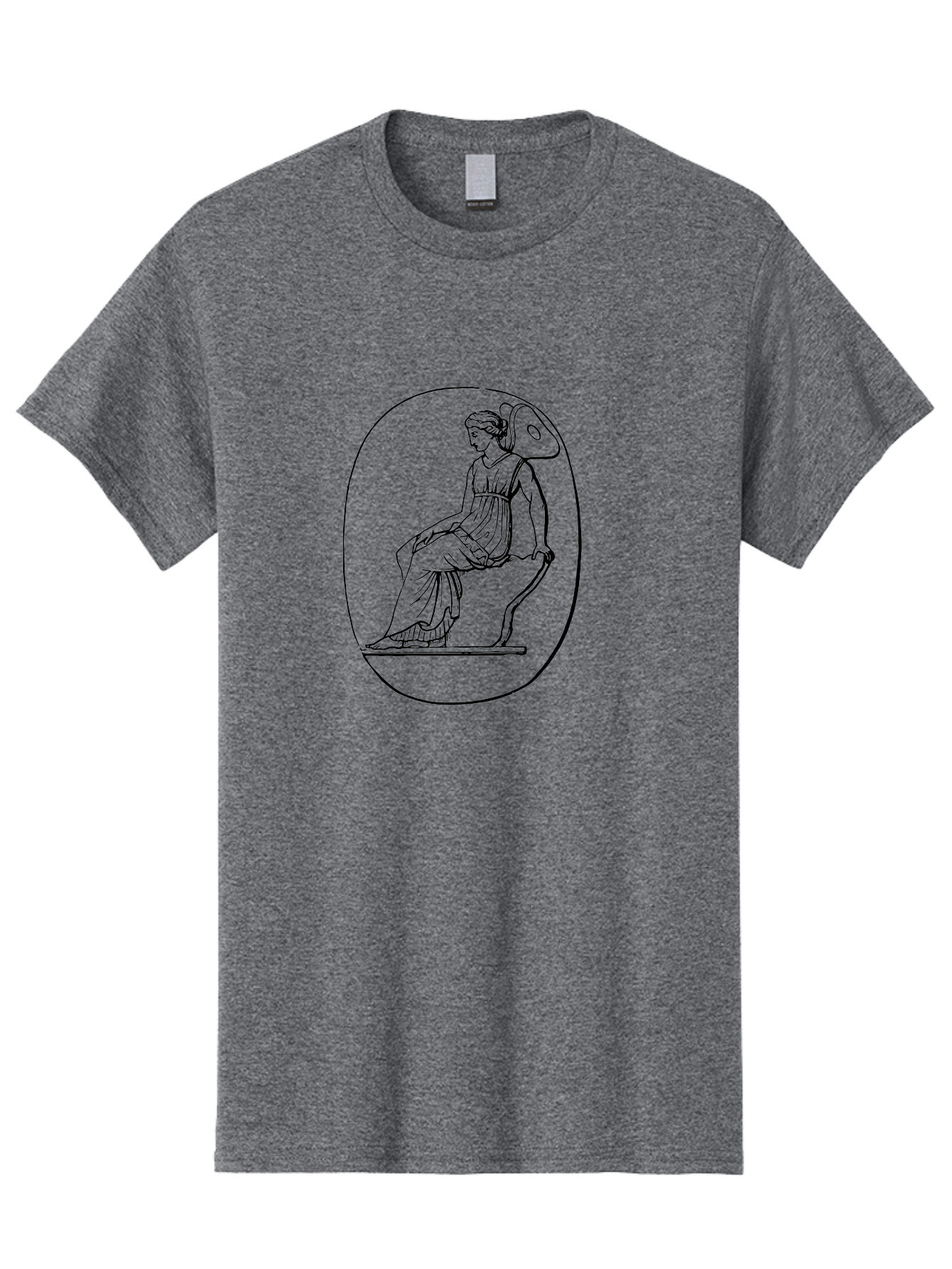 Athena-1 Men'S Graphic Tee, 100% Cotton, Comfortable Casual Summer Wear, Machine Washable, Woman Sitting On Chair, Ancient Greek Style, Classical Art, Feminine Figure, Relaxed Pose, Elegant Design, Minimalist Line Art, - Aaa517 9