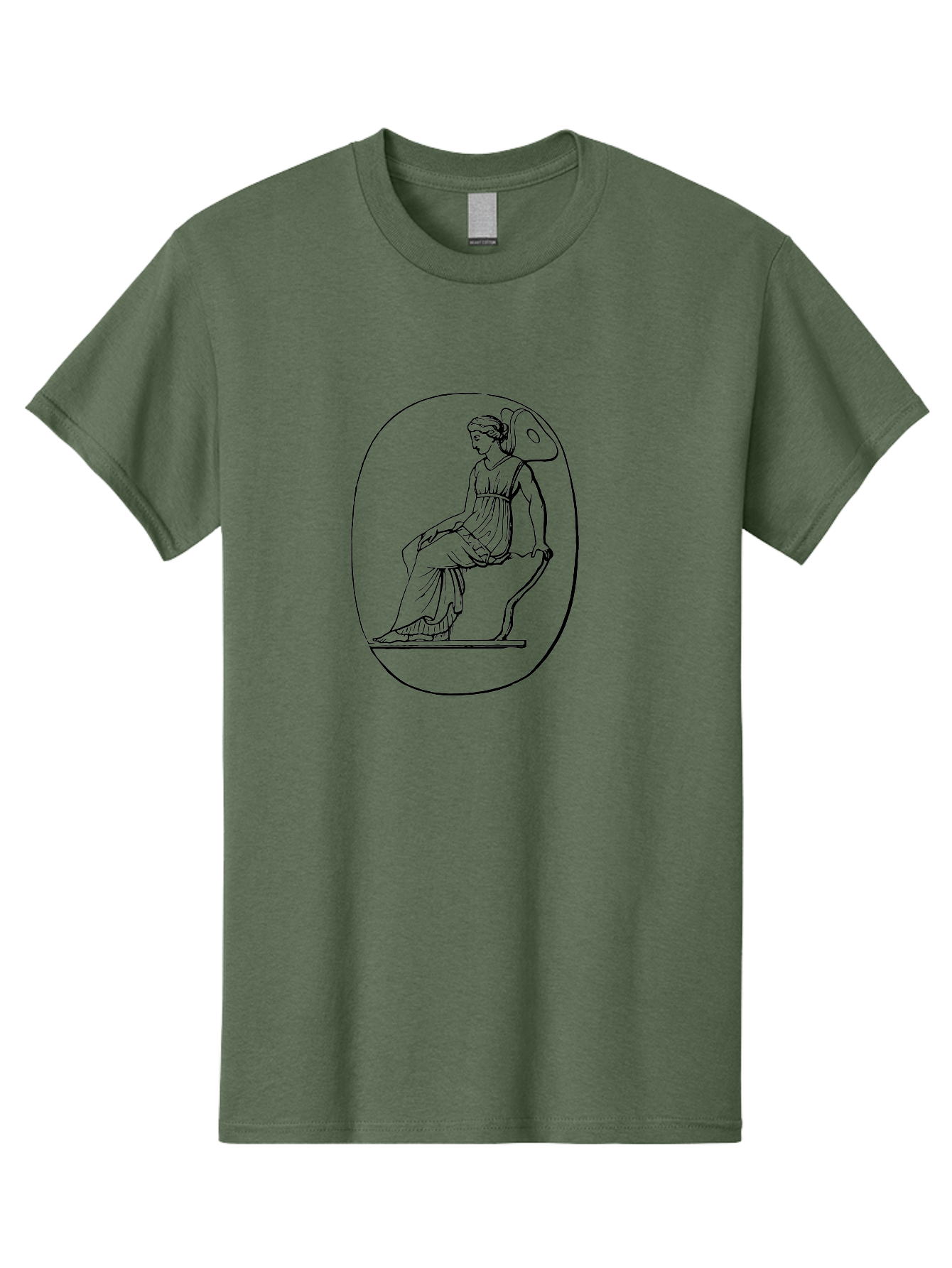 Athena-1 Men'S Graphic Tee, 100% Cotton, Comfortable Casual Summer Wear, Machine Washable, Woman Sitting On Chair, Ancient Greek Style, Classical Art, Feminine Figure, Relaxed Pose, Elegant Design, Minimalist Line Art, - Aaa517 17