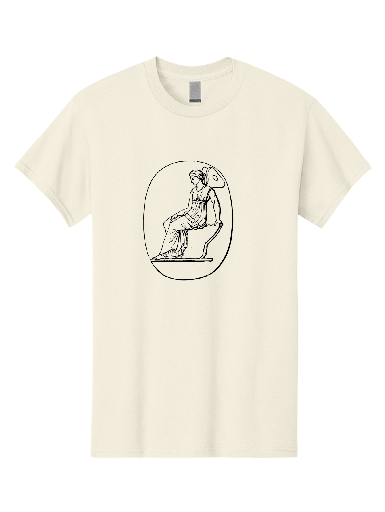 Athena-1 Men'S Graphic Tee, 100% Cotton, Comfortable Casual Summer Wear, Machine Washable, Woman Sitting On Chair, Ancient Greek Style, Classical Art, Feminine Figure, Relaxed Pose, Elegant Design, Minimalist Line Art, - Aaa517 13