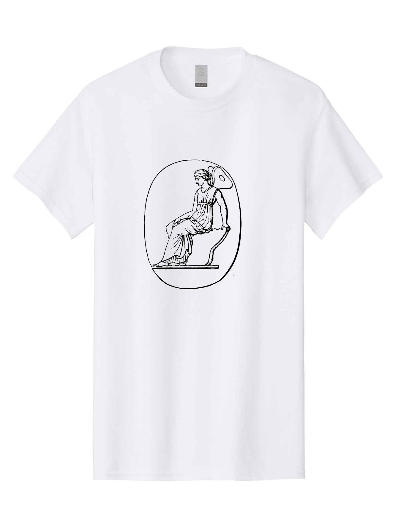 Athena-1 Men'S Graphic Tee, 100% Cotton, Comfortable Casual Summer Wear, Machine Washable, Woman Sitting On Chair, Ancient Greek Style, Classical Art, Feminine Figure, Relaxed Pose, Elegant Design, Minimalist Line Art, - Aaa517 5