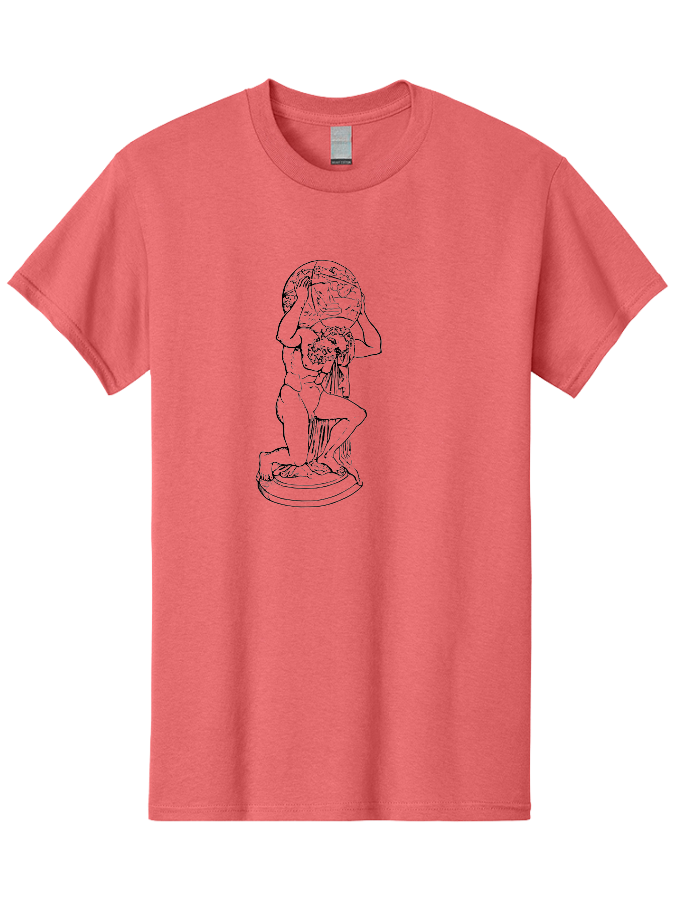 Atlas-Holding-Globe Men'S Graphic Tee, 100% Cotton, Comfortable Casual Summer Wear, Machine Washable, Statue Of Atlas, Greek Mythology, Holding The World, Classical Art, Mythological Figure, Ancient Greek Culture, Symbolic Representation - Aaa519 5