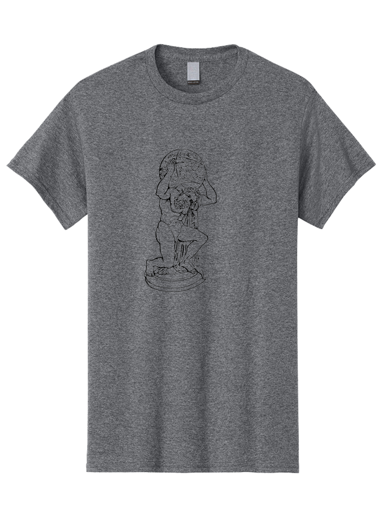 Atlas-Holding-Globe Men'S Graphic Tee, 100% Cotton, Comfortable Casual Summer Wear, Machine Washable, Statue Of Atlas, Greek Mythology, Holding The World, Classical Art, Mythological Figure, Ancient Greek Culture, Symbolic Representation - Aaa519 19