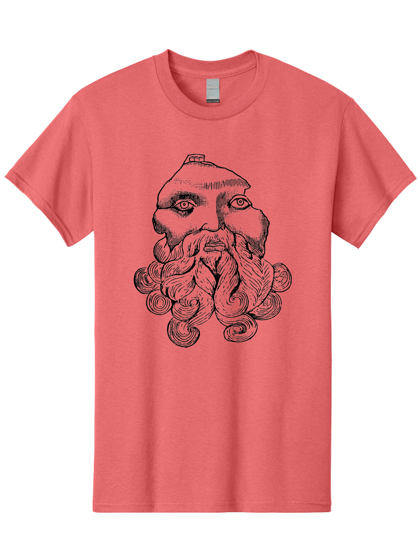 Brahma Men'S Graphic Tee, 100% Cotton, Comfortable Casual Summer Wear, Machine Washable, Mysterious Figure, Three-Eyed Man, Bearded Visage, Mystical Symbol, Abstract Art, Surreal Imagery, Intricate Details, Unique Illustration - Aaa521 5