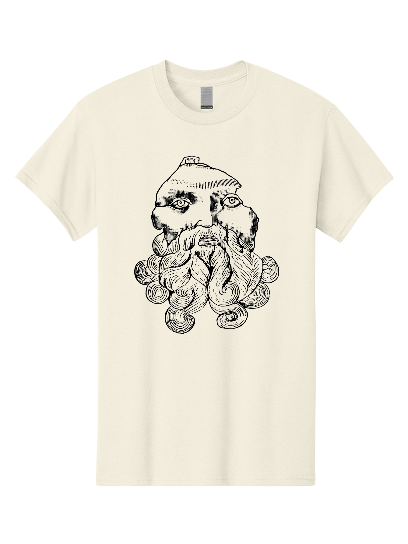 Brahma Men'S Graphic Tee, 100% Cotton, Comfortable Casual Summer Wear, Machine Washable, Mysterious Figure, Three-Eyed Man, Bearded Visage, Mystical Symbol, Abstract Art, Surreal Imagery, Intricate Details, Unique Illustration - Aaa521 29