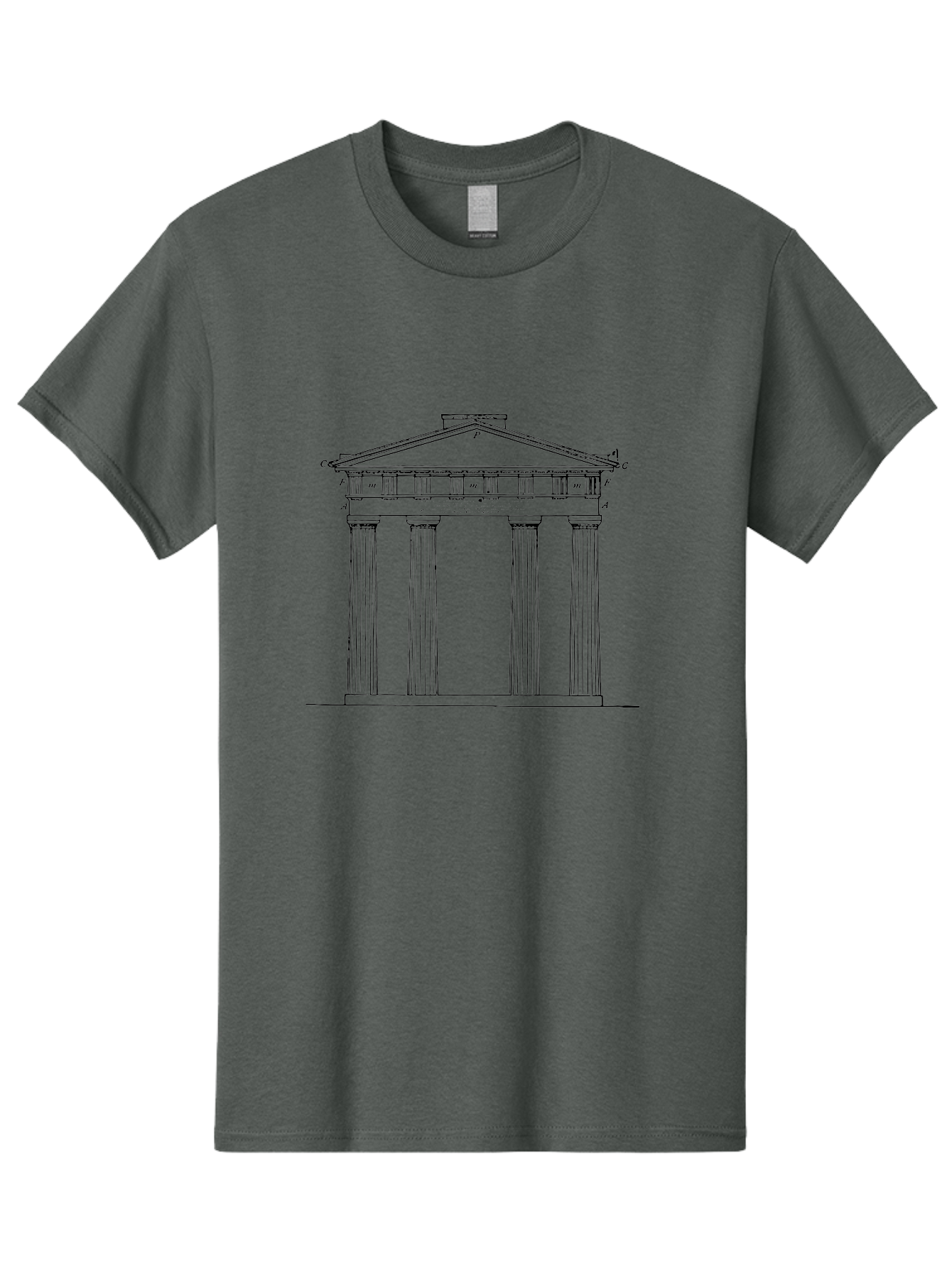 Greek-Temple Men'S Graphic Tee, 100% Cotton, Comfortable Casual Summer Wear, Machine Washable, Classical Architecture, Greek Temple, Ancient Building, Four Columns, Pediment, Historical Landmark, Neoclassical Style, Temple Design, - Aaa541 3