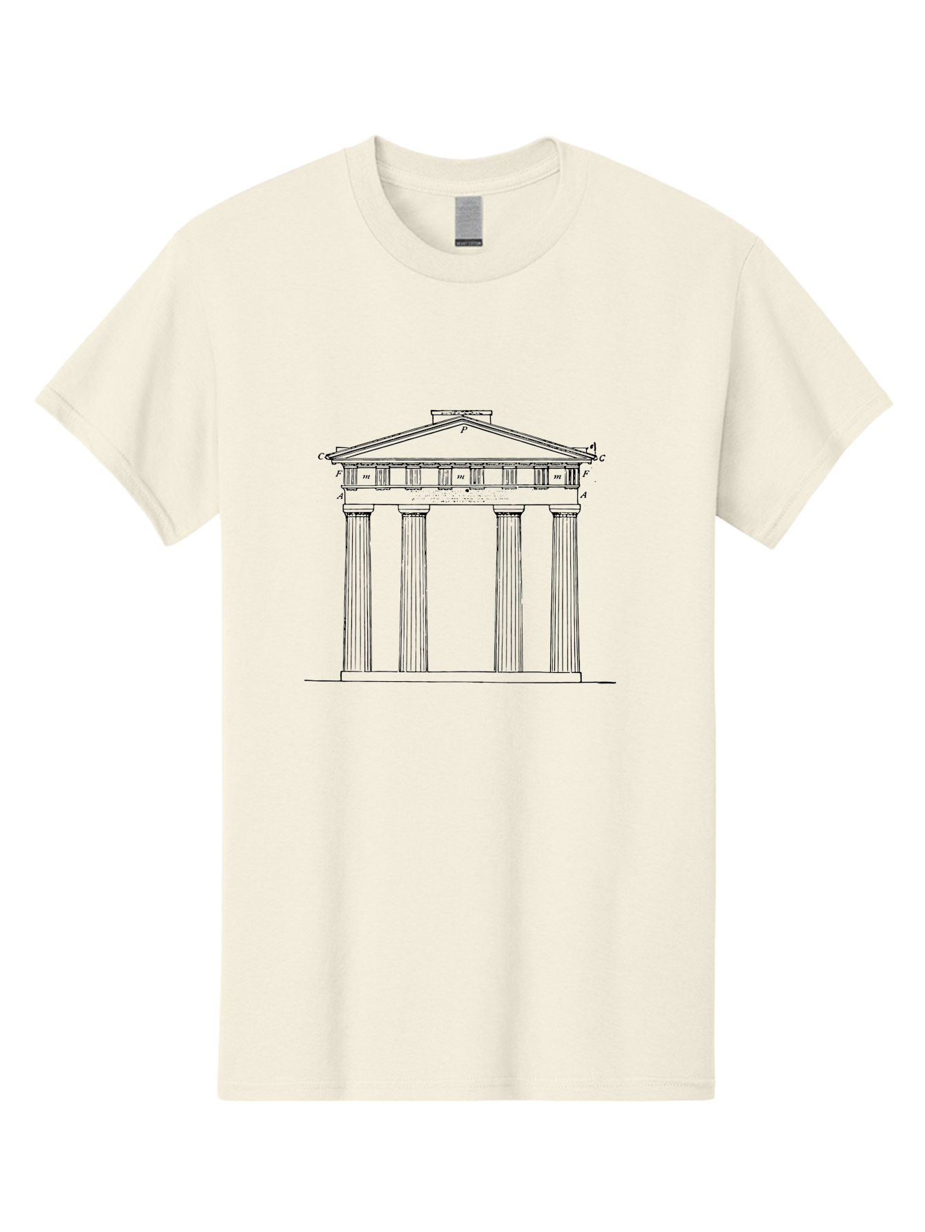 Greek-Temple Men'S Graphic Tee, 100% Cotton, Comfortable Casual Summer Wear, Machine Washable, Classical Architecture, Greek Temple, Ancient Building, Four Columns, Pediment, Historical Landmark, Neoclassical Style, Temple Design, - Aaa541 17