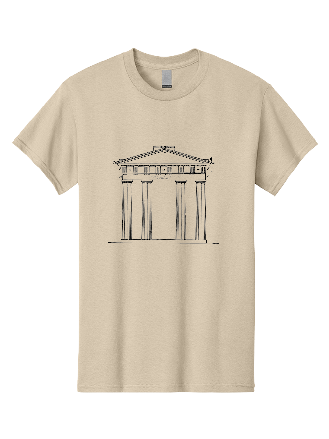 Greek-Temple Men'S Graphic Tee, 100% Cotton, Comfortable Casual Summer Wear, Machine Washable, Classical Architecture, Greek Temple, Ancient Building, Four Columns, Pediment, Historical Landmark, Neoclassical Style, Temple Design, - Aaa541 27