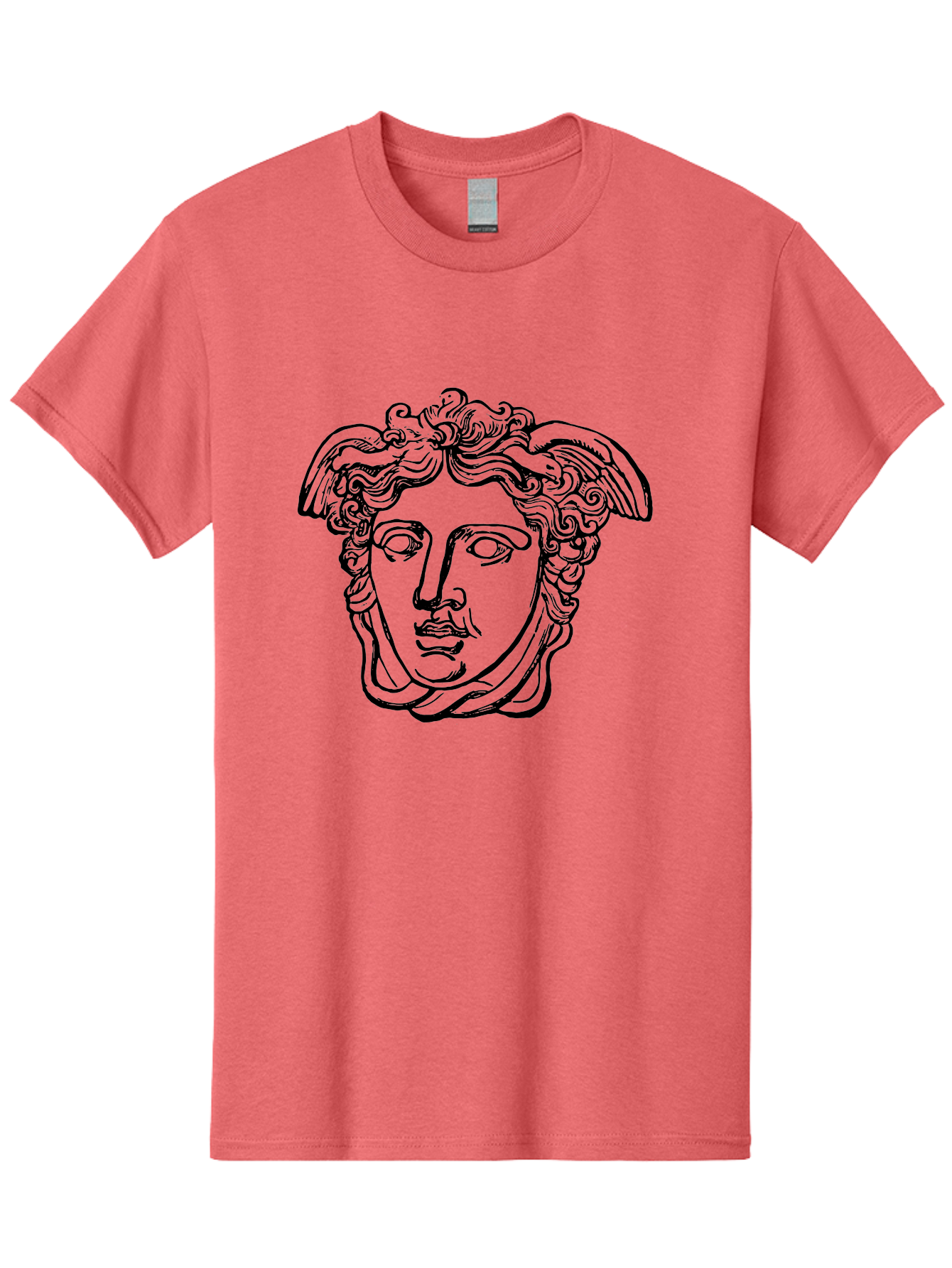 Hermes-Head Men'S Graphic Tee, 100% Cotton, Comfortable Casual Summer Wear, Machine Washable, Classical Art, Greek Mythology, Hermes Statue, Winged Head, Curly Hair, Elegant Design, Minimalist Illustration, Ancient Greece - Aaa543 5